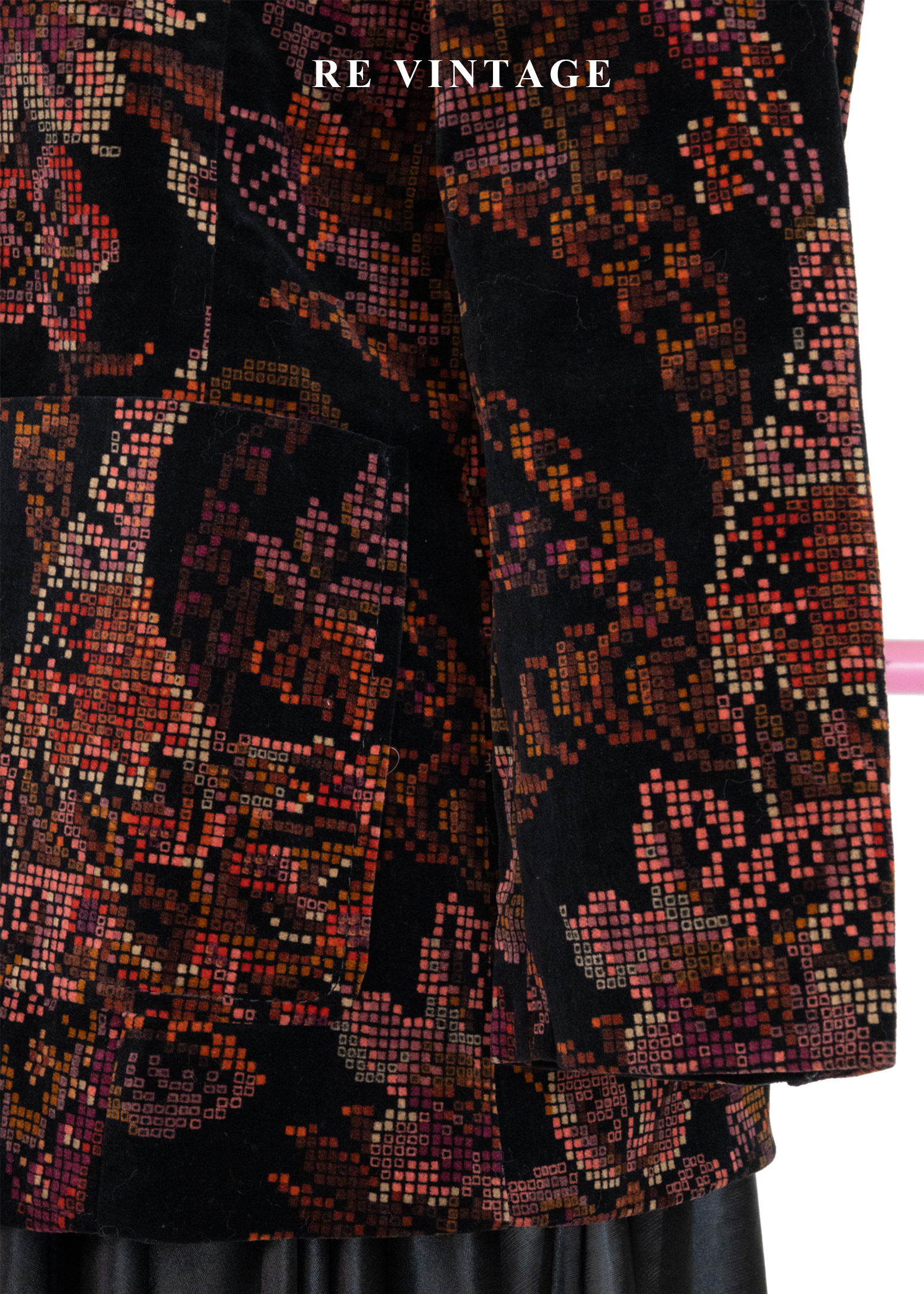 日本製 - Mosaic Garden 數位像素花朵西裝外套8