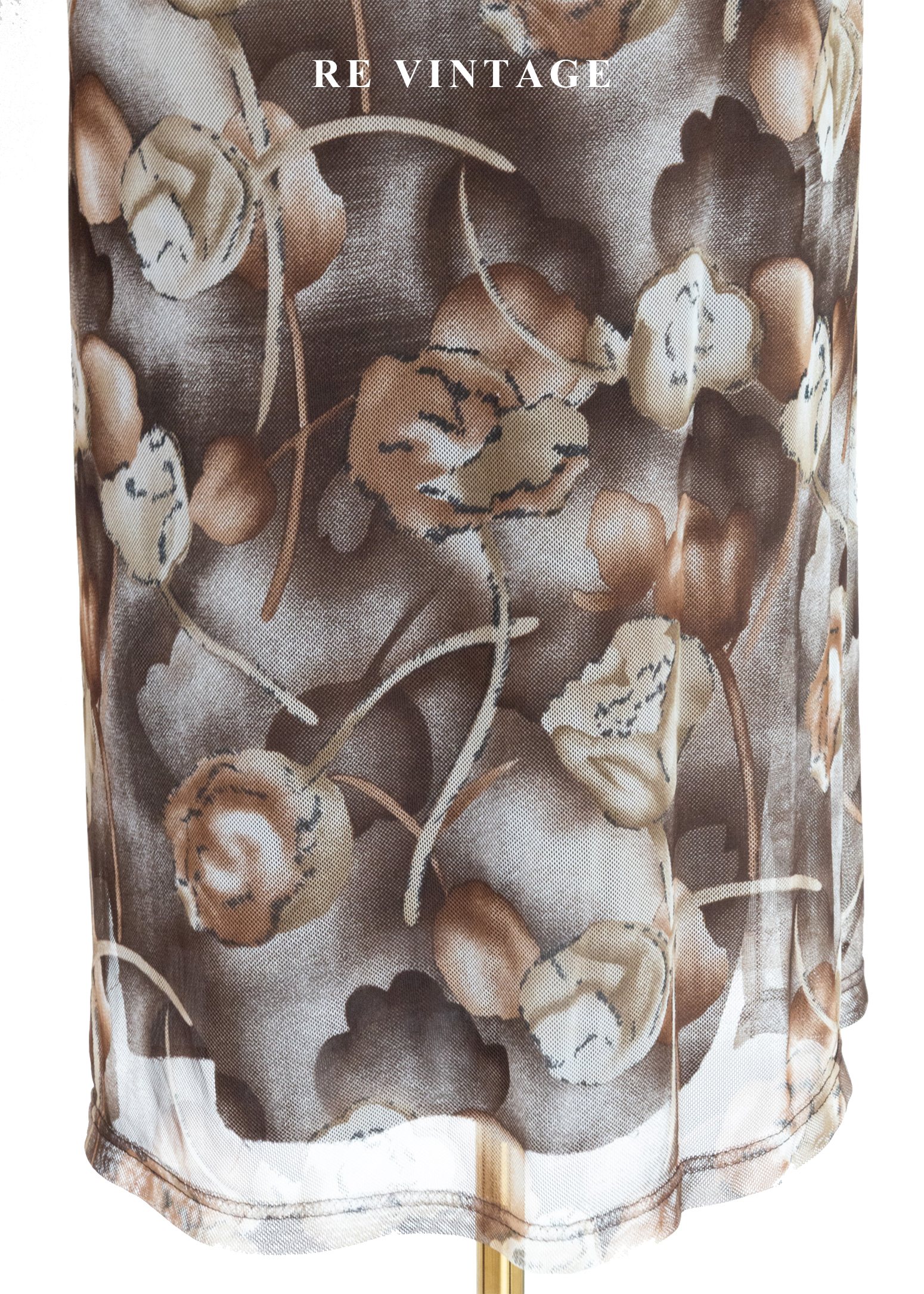 底片裡的暖棕花朵網紗長洋裝15