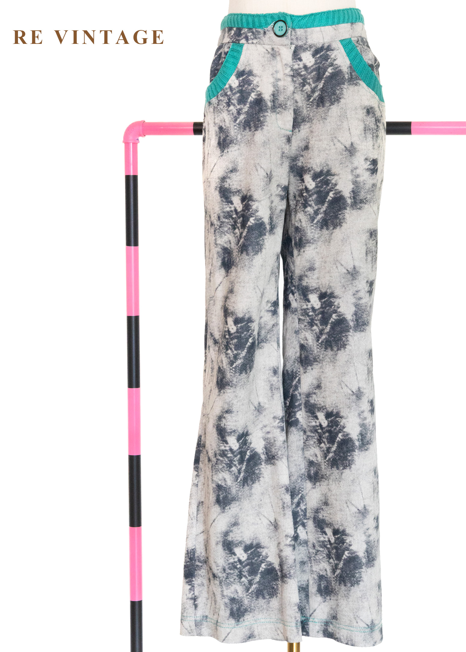 薄荷水墨灰色暈染美褲 (28")