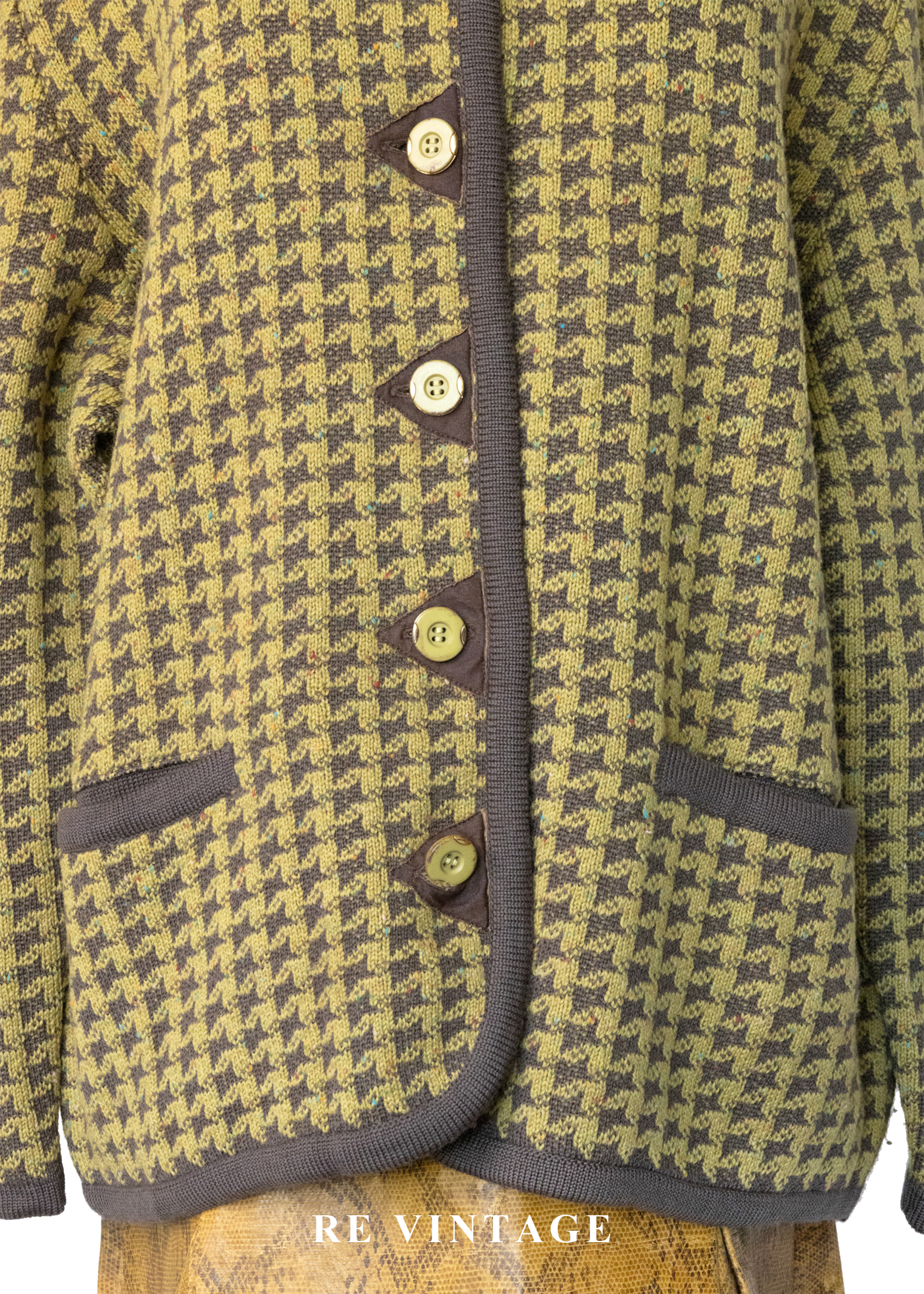 質感單品 - Lemon Yellow 千鳥格針織外套4