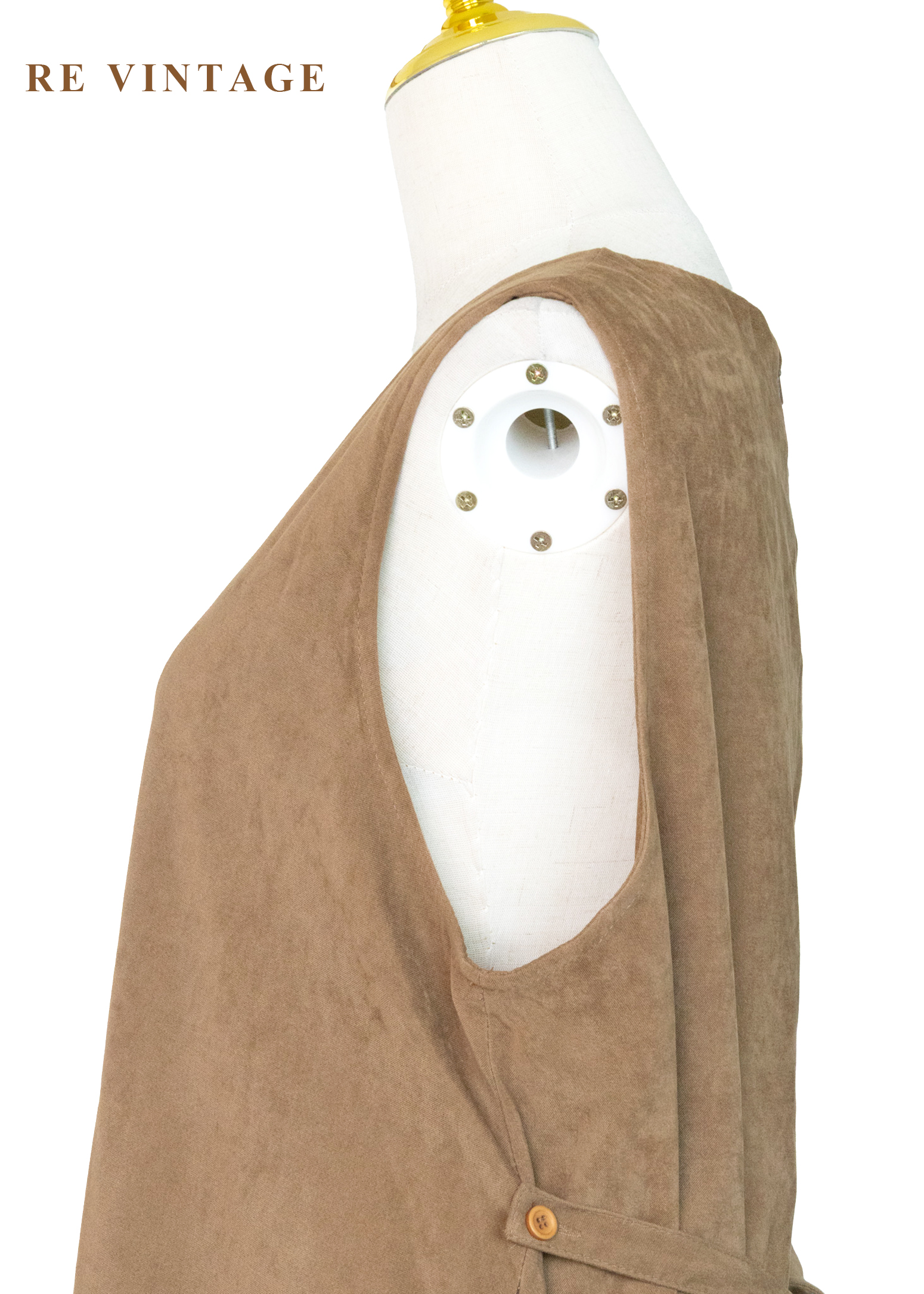 糖漬小花荷葉邊煙草色迷你洋裝9