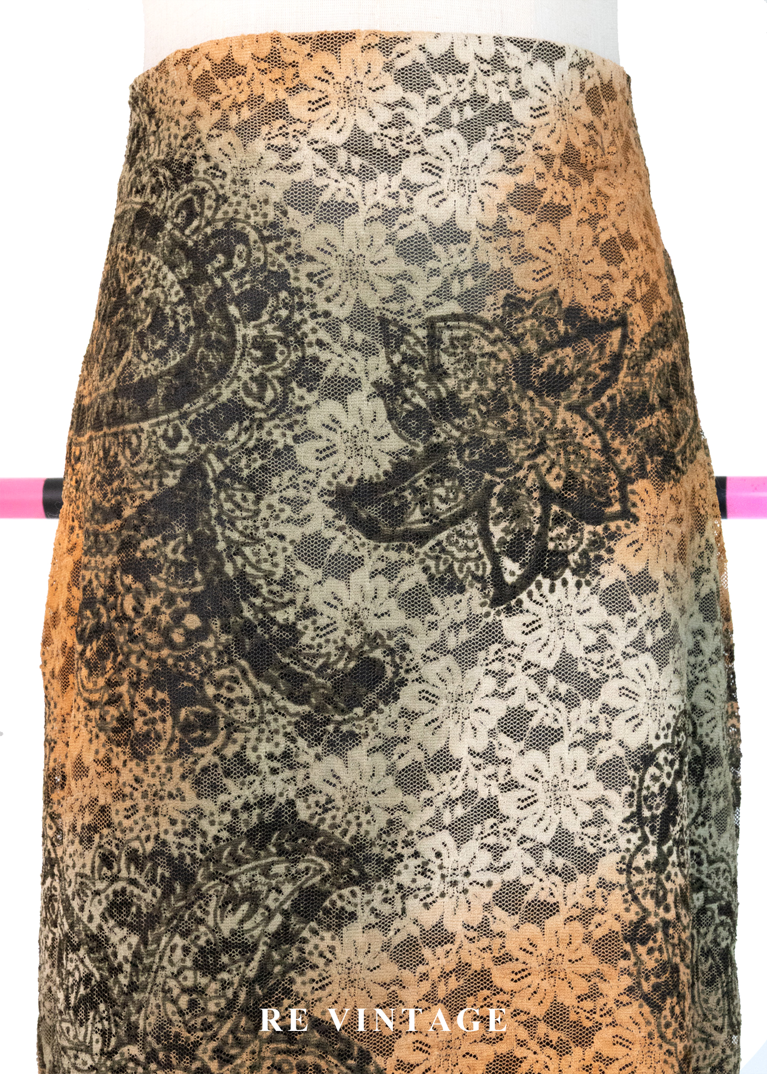 Moss 橘光蕾絲中長裙(28-31")3