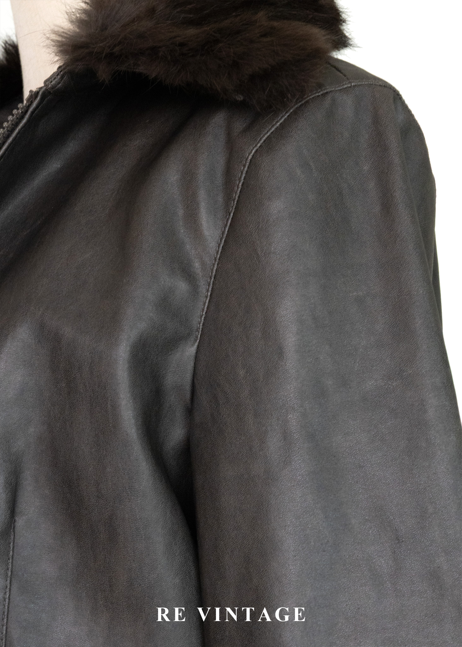 好萊塢名媛黑棕斑紋皮革外套10