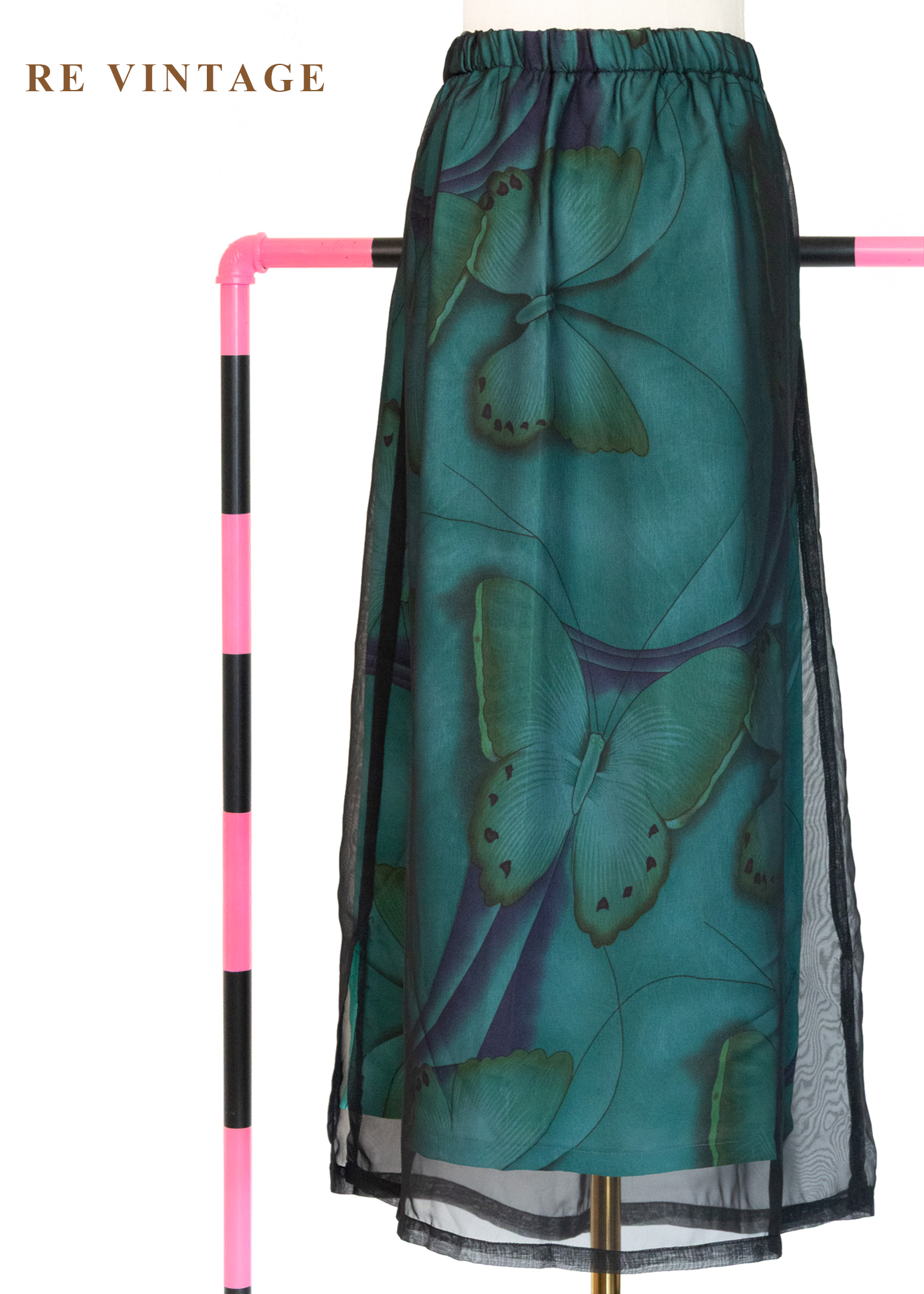 幻境破繭孔雀綠黑紗長裙(28-35")7