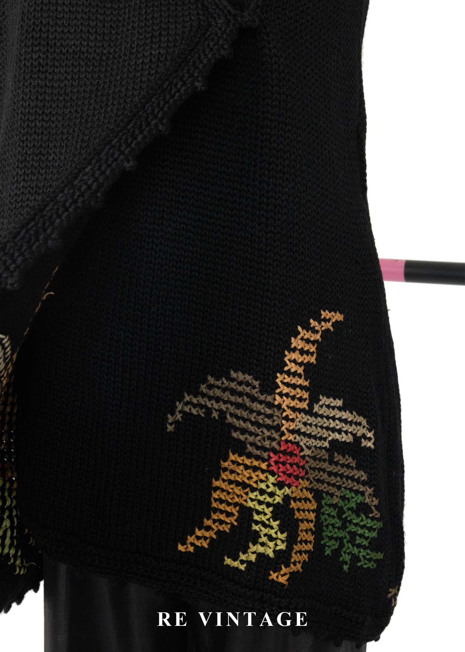 花朵十字繡圖騰針織背心9