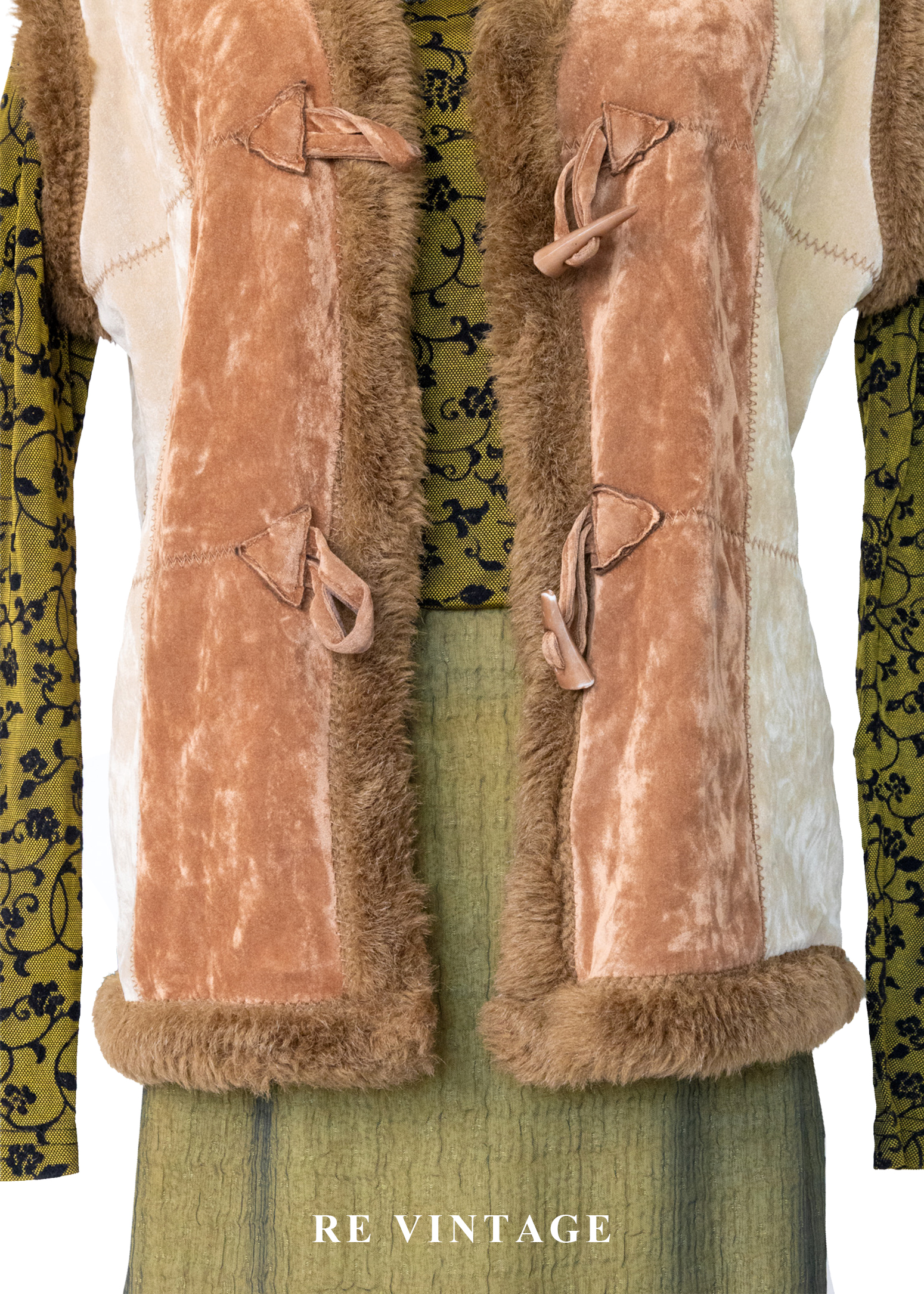 Caramel Field 焦糖色毛絨交錯背心6