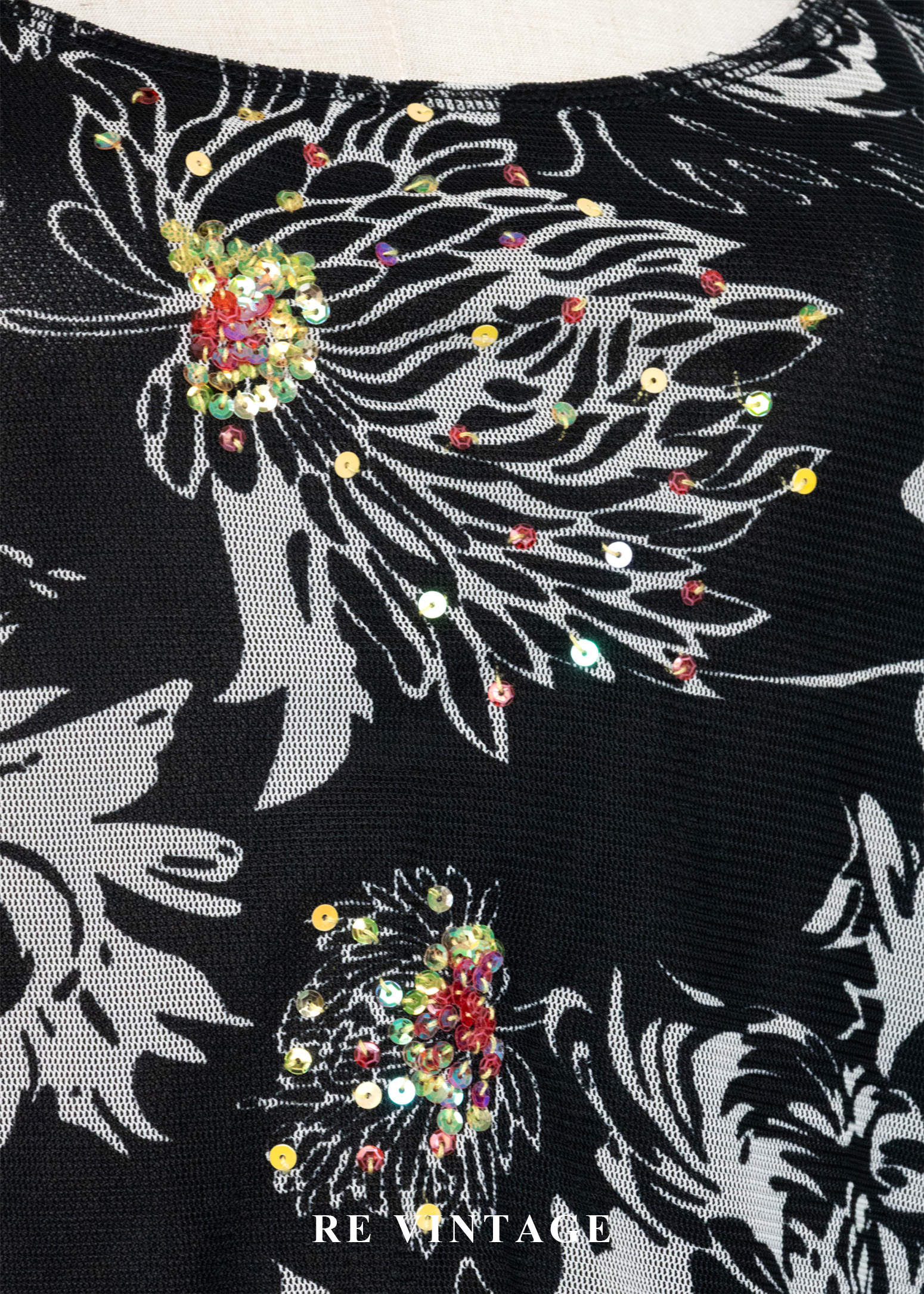 繁花餘燼 -亮片花卉透膚背心6