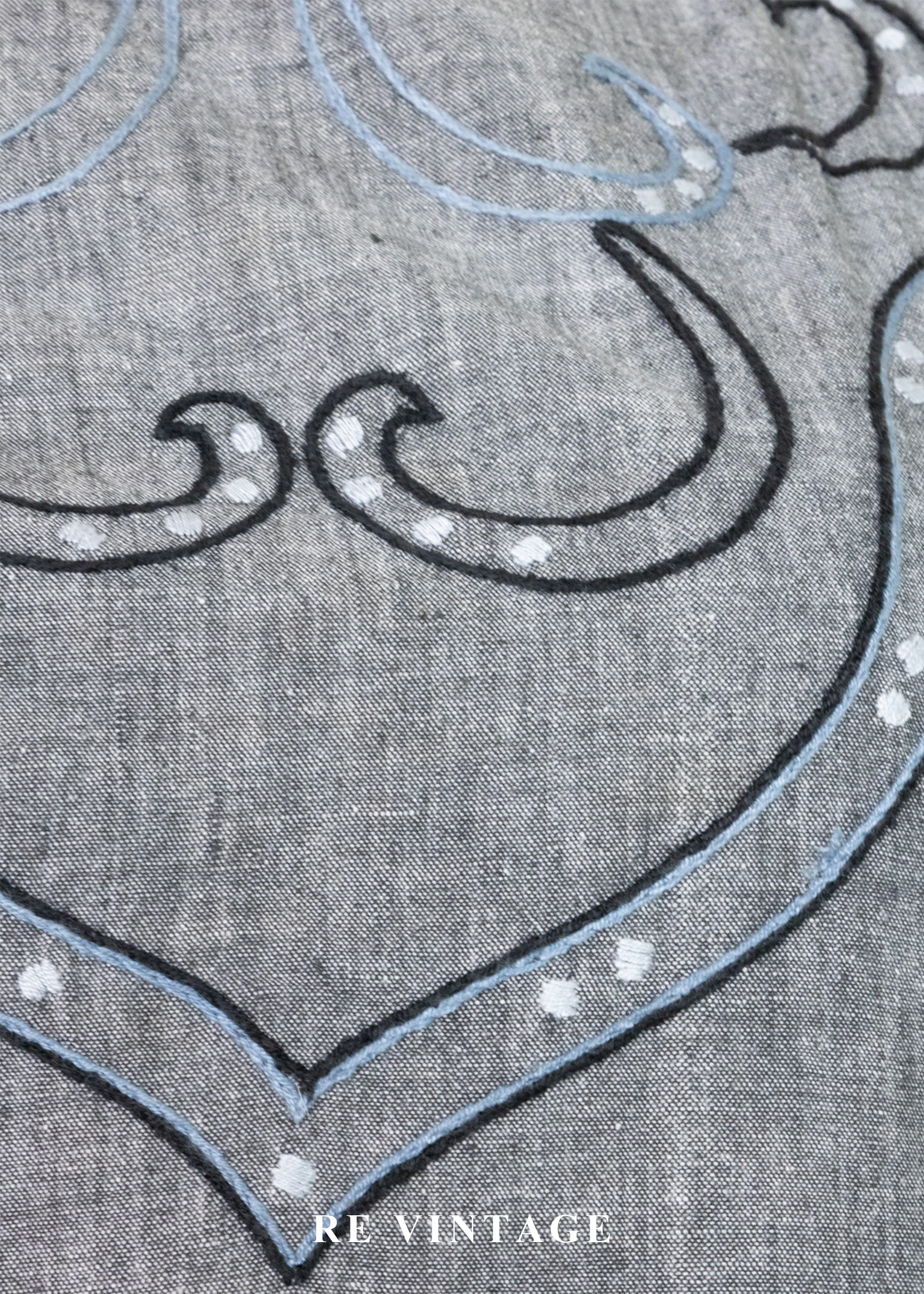 摩登西部牛仔灰底帥氣上衣6