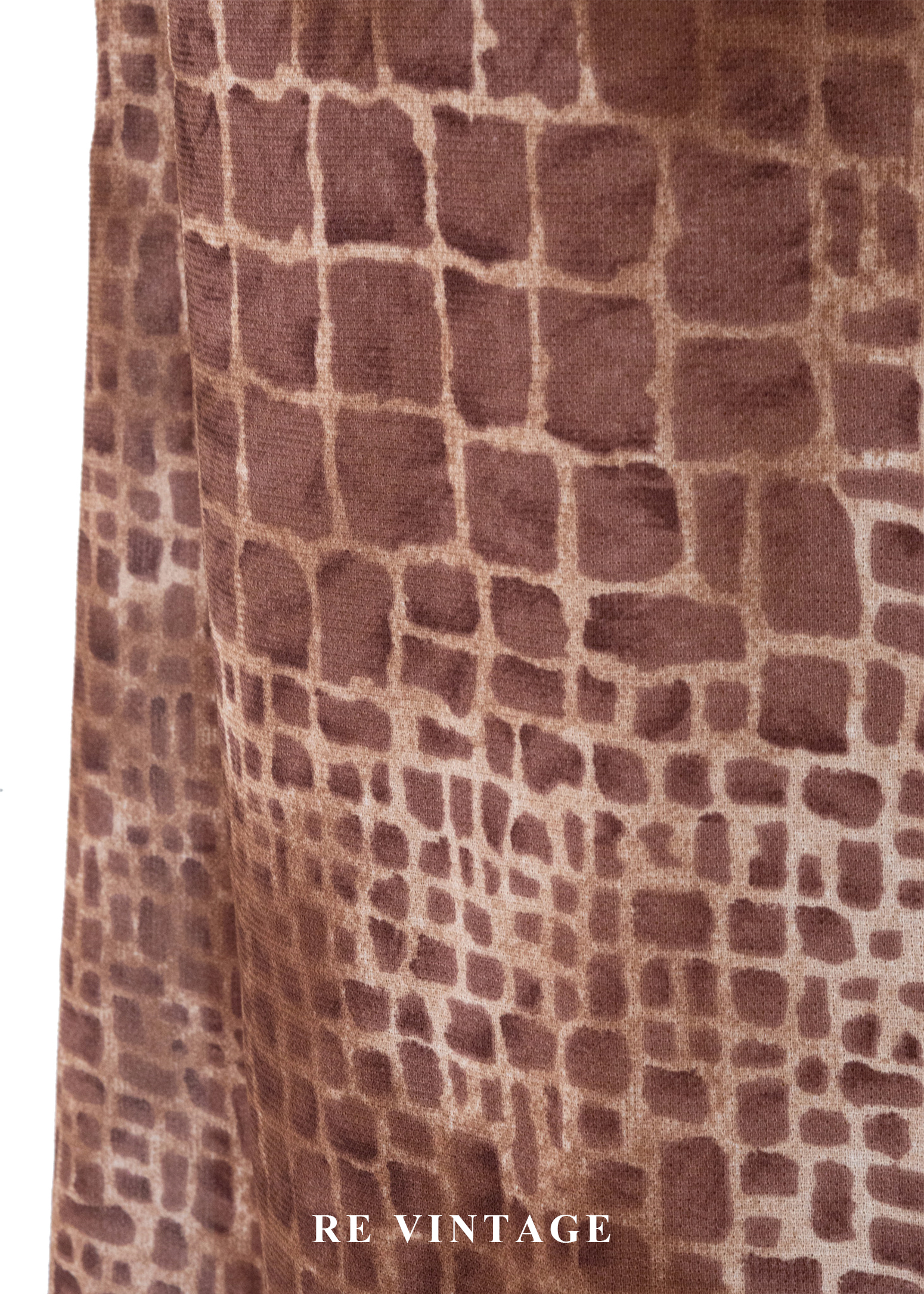 荒野豆沙棕色石牆紋理長洋裝16