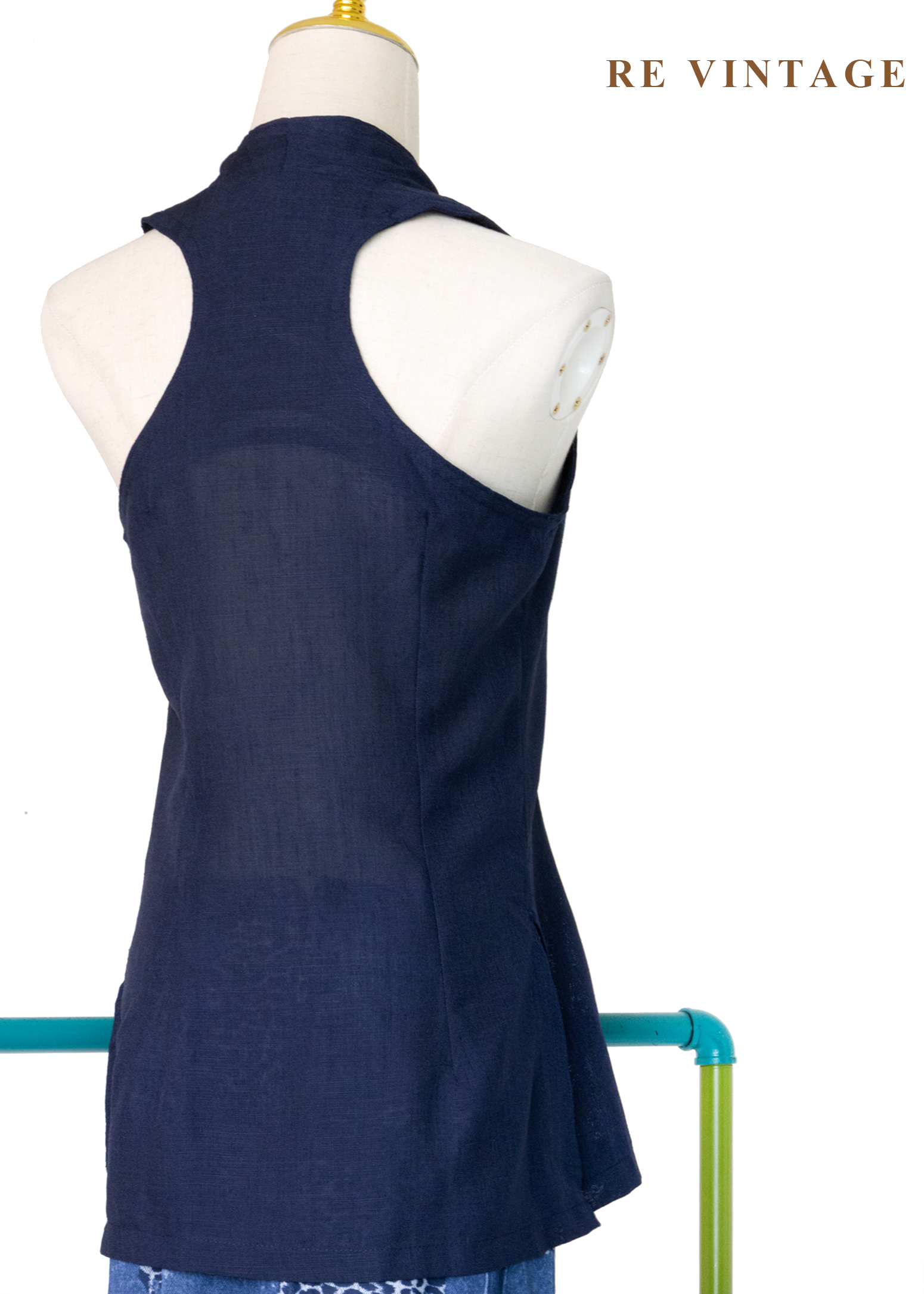 質感單品 - Navy Tailored Vest 金光雙排釦挖背背心9