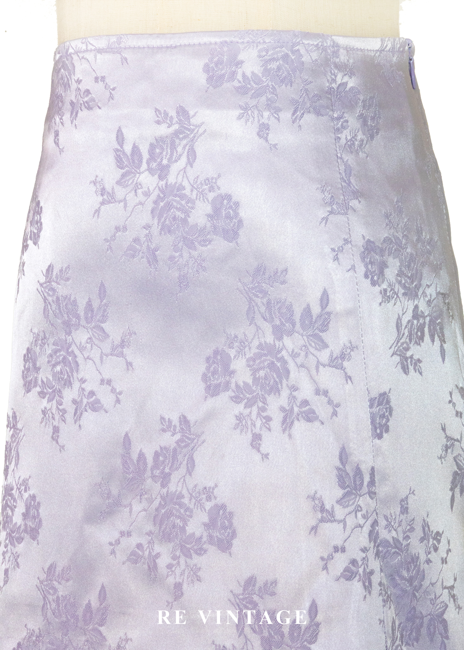 套裝短裙 - 淡雅夢幻冰紫色花卉圖騰短裙 (26")3