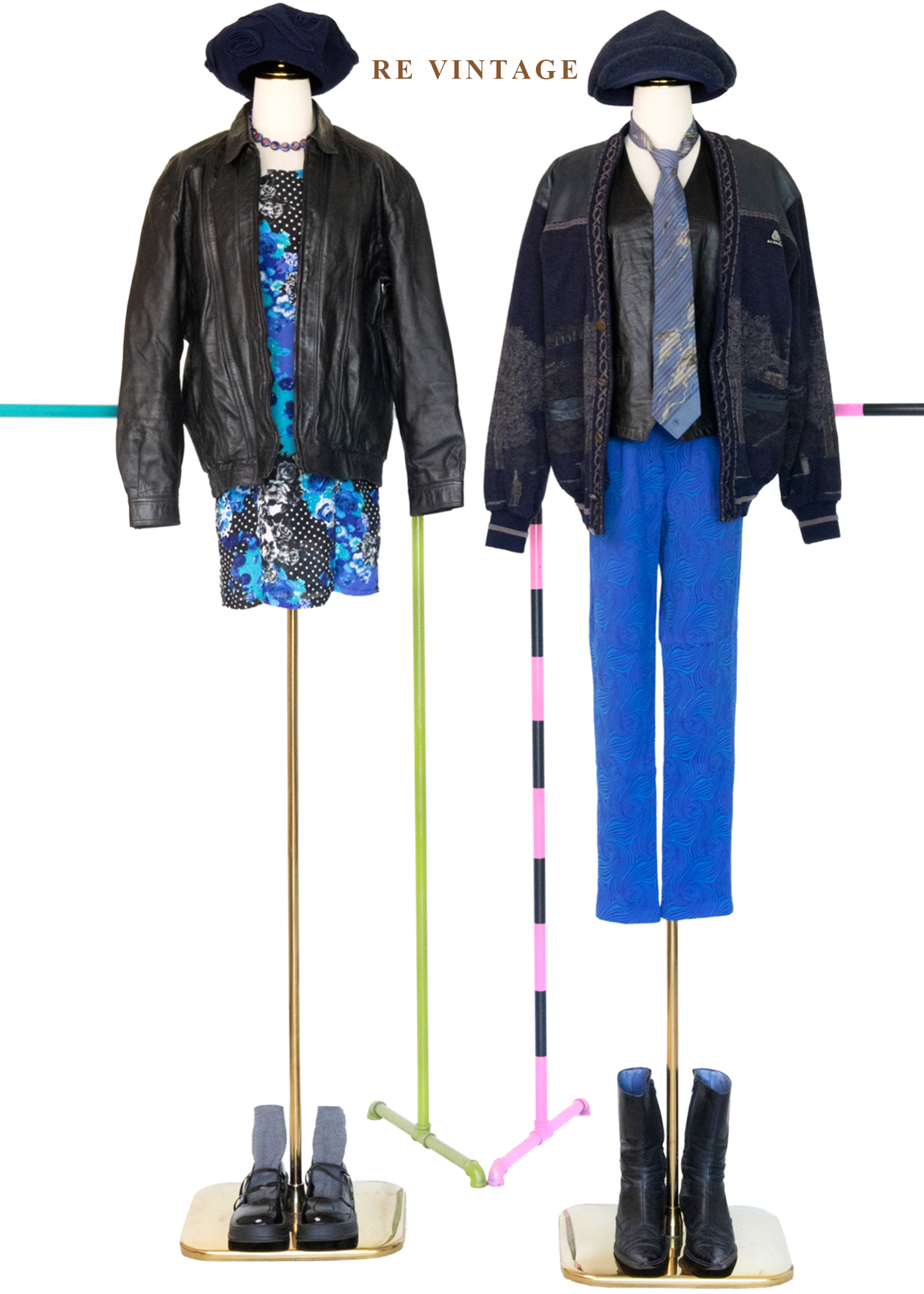 Neon Blue Swirl 霓藍迴旋長褲(26")2