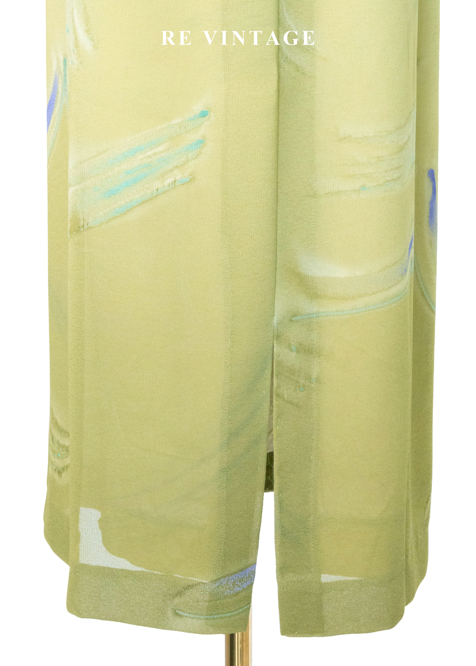 莫內花園的羽毛風筆藝術噴彩長裙(27")9