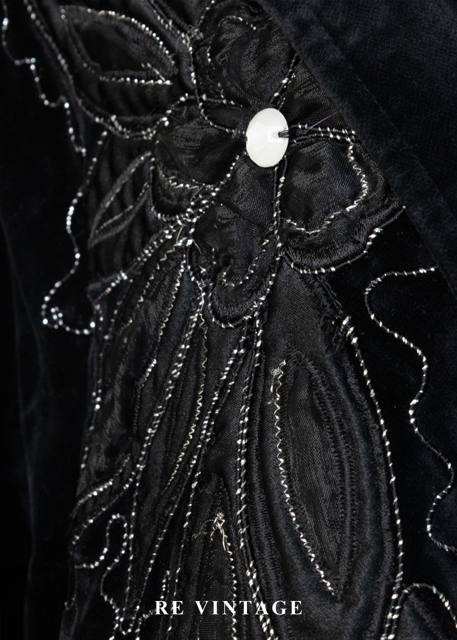 花羽輪廓黑絨深處外套9