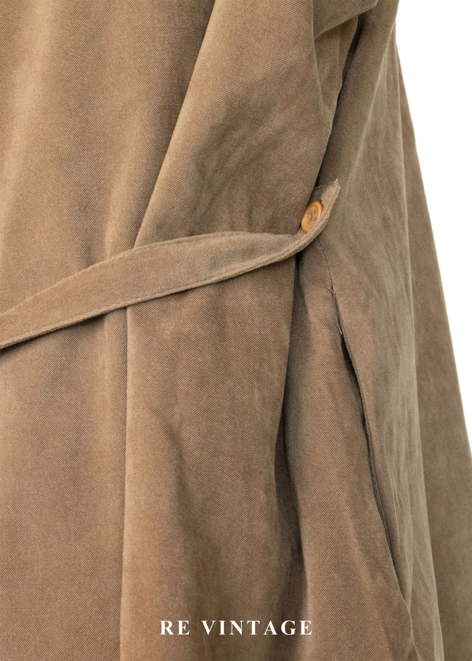 糖漬小花荷葉邊煙草色迷你洋裝15