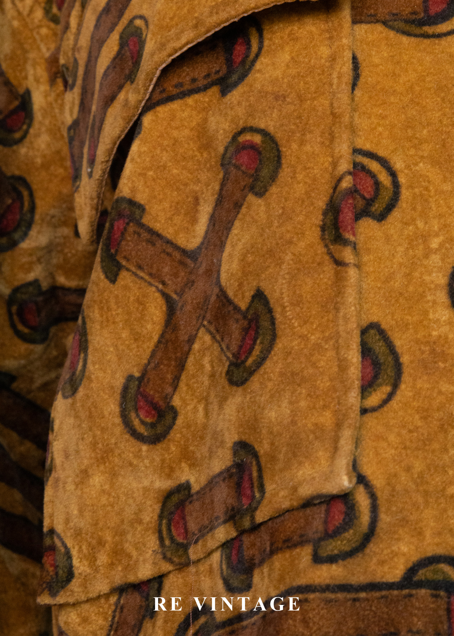 焦糖色穿繩記號麂皮長毛內裏外套9