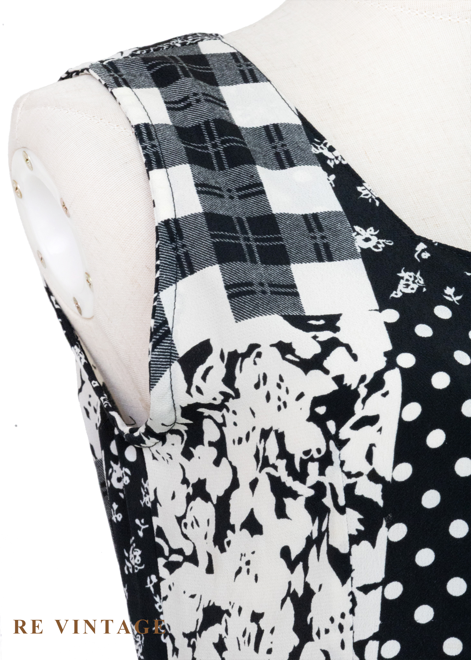 黑白故事拼圖 Patchwork 連身褲7