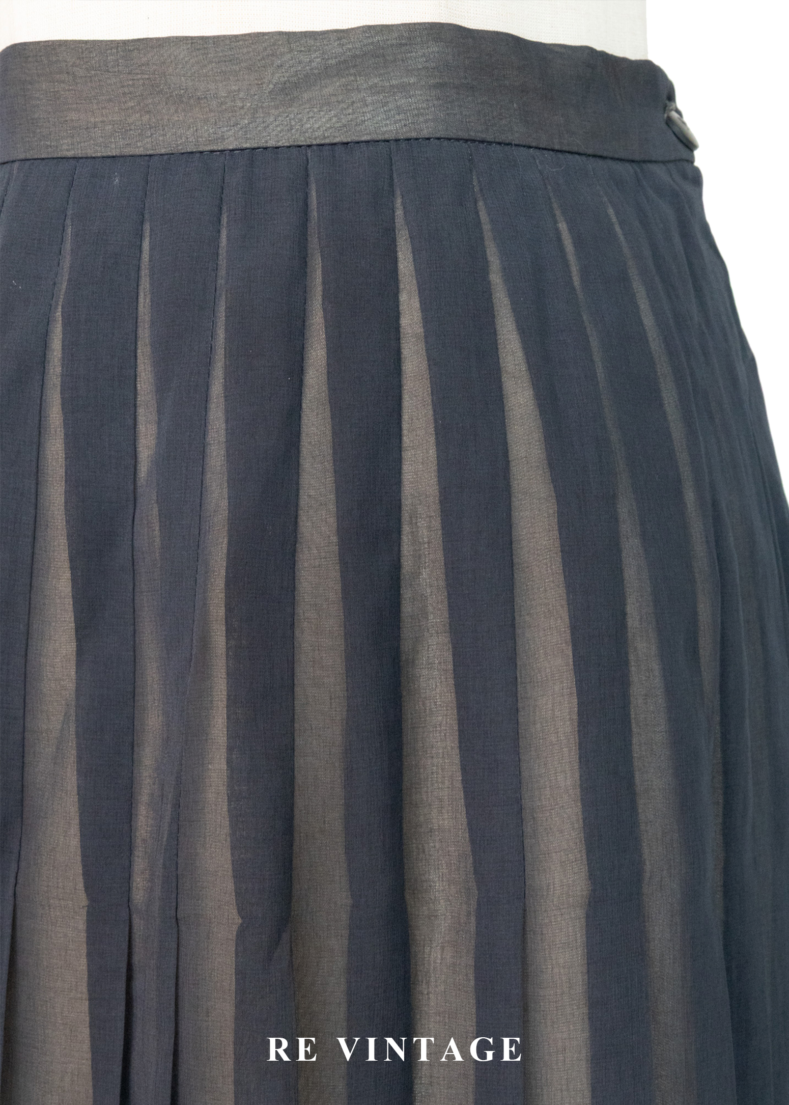 墨灰半透視百褶長裙(27")12