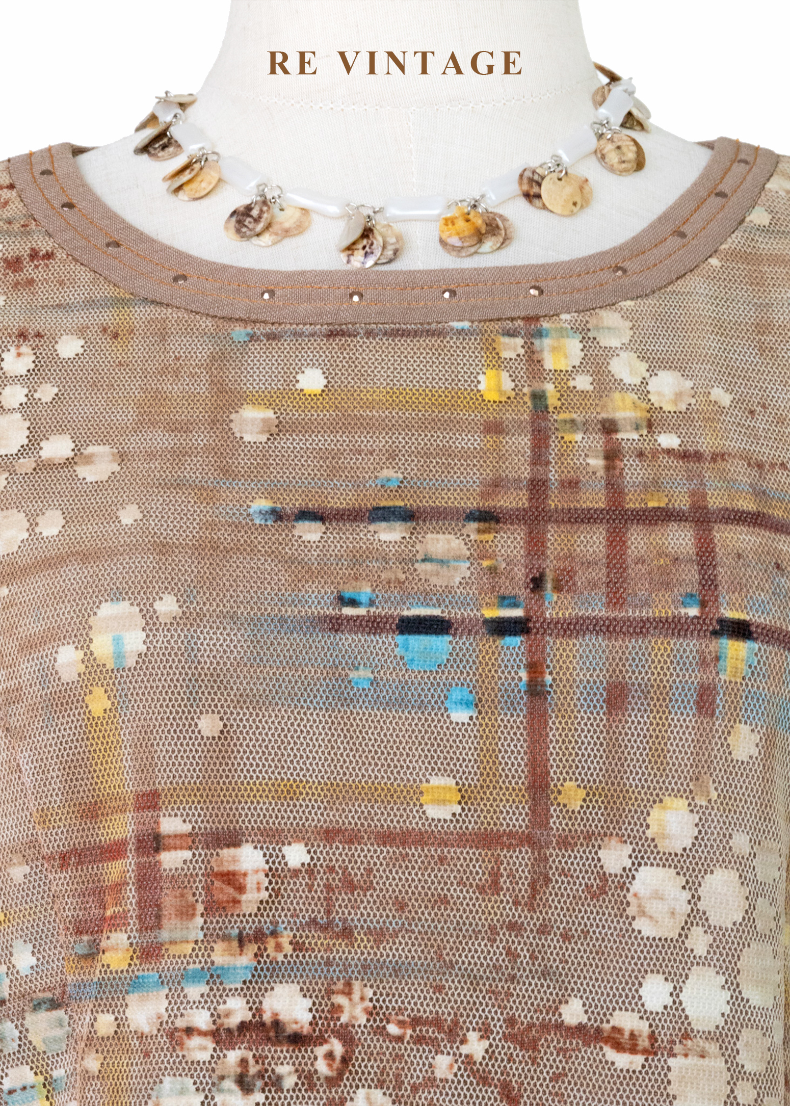 彩漆霧光格紋背心8