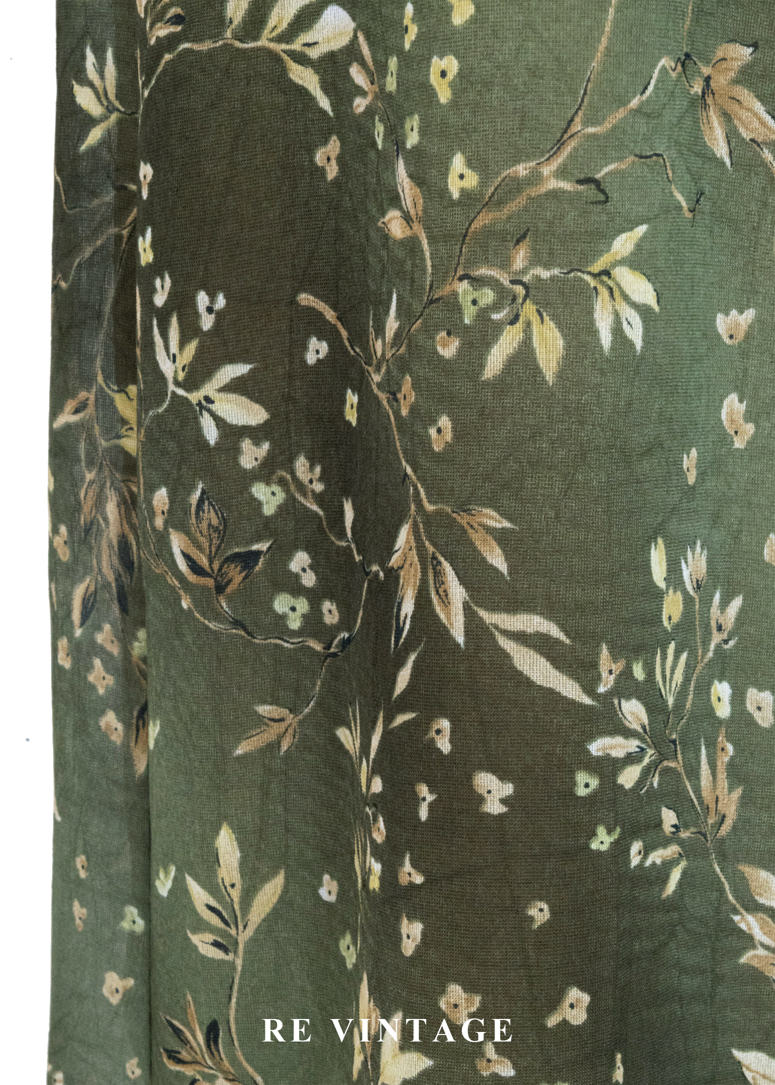 暮色森林復古苔蘚綠無袖長洋裝6