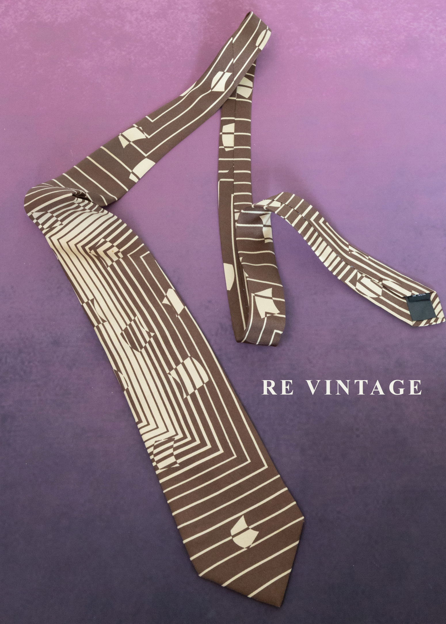 咖啡色的結構迷宮領帶5