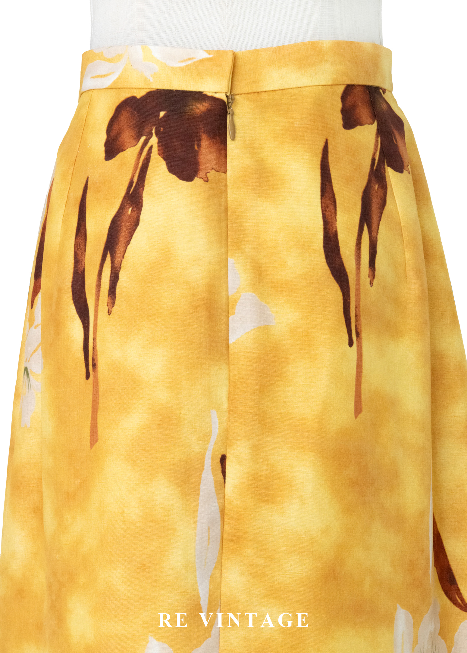 日落巴黎 -黃扎染水墨花朵短裙(25")9