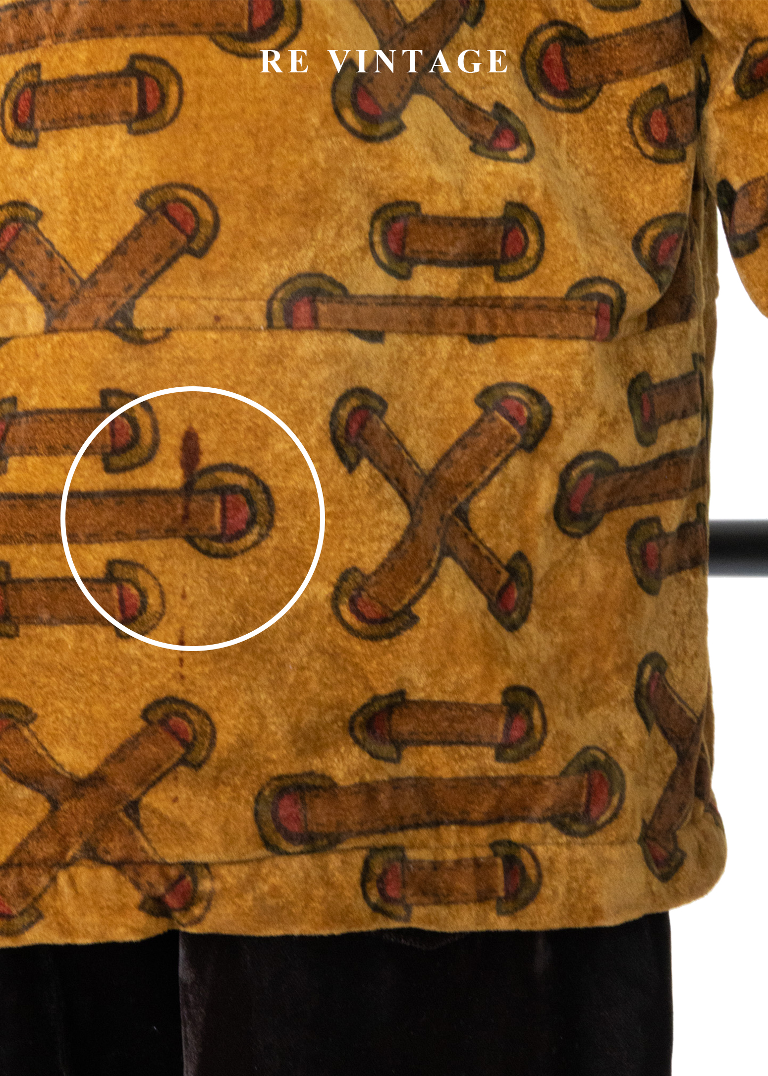 焦糖色穿繩記號麂皮長毛內裏外套18