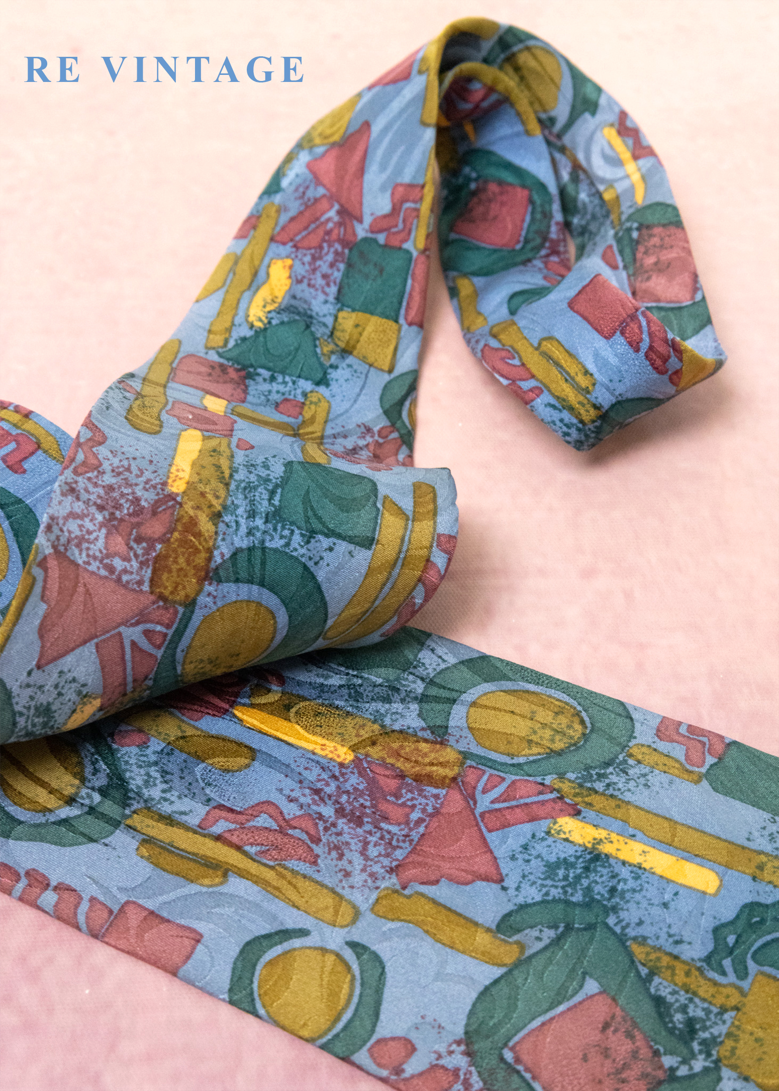 淺藍幾何塗鴉領帶6