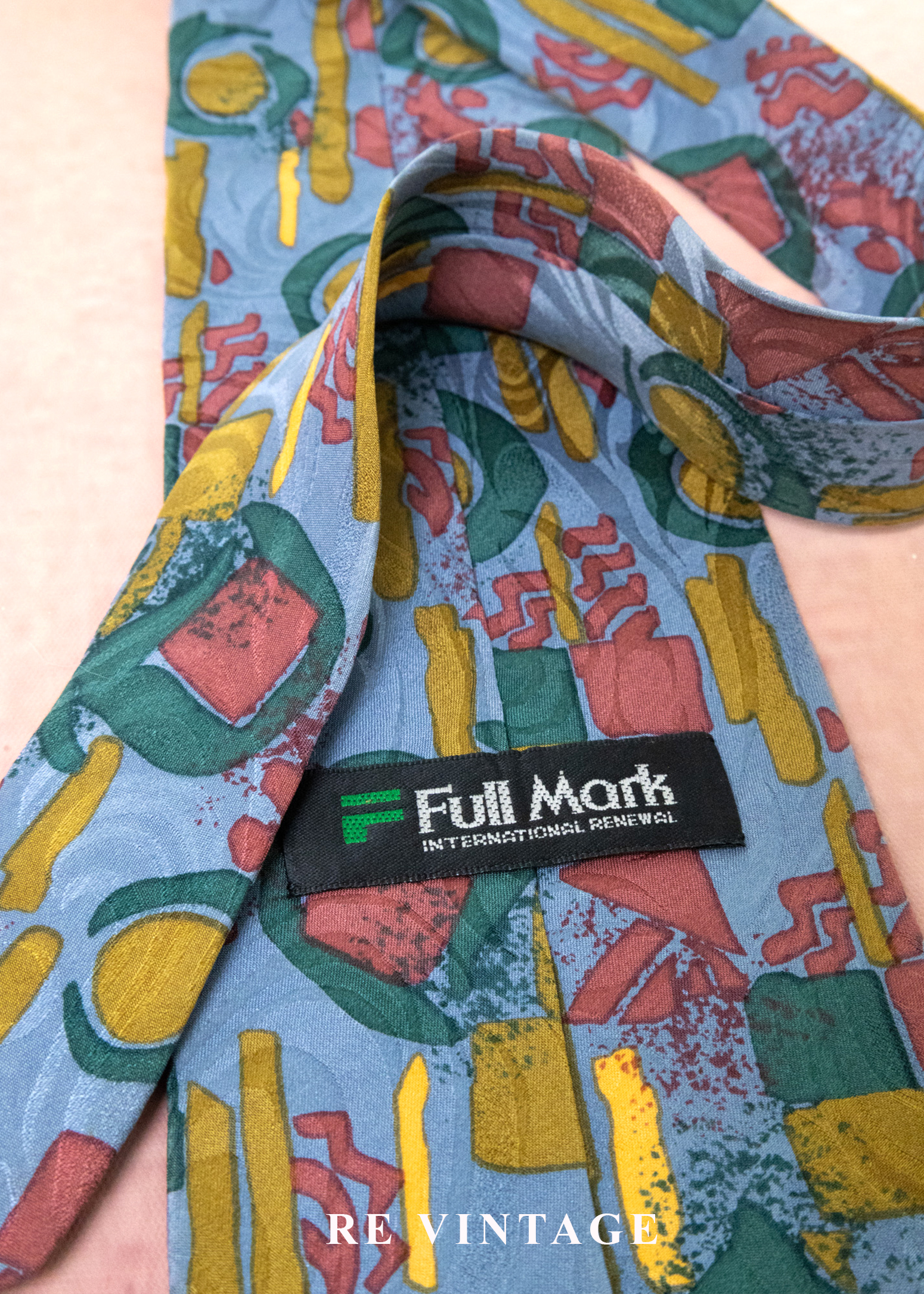 淺藍幾何塗鴉領帶4