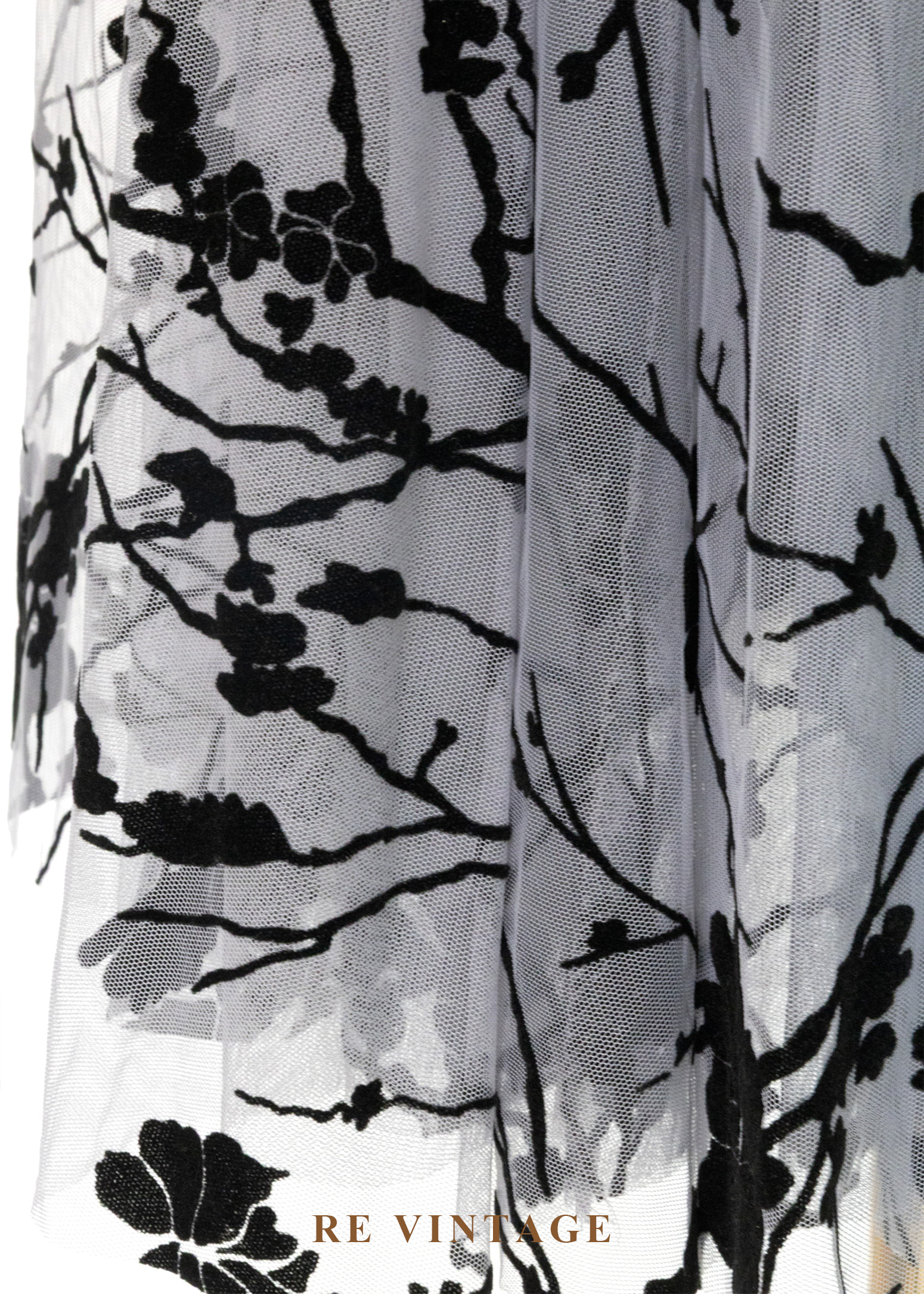 黑灰枝葉紋理紗質蓬裙(25-35")6