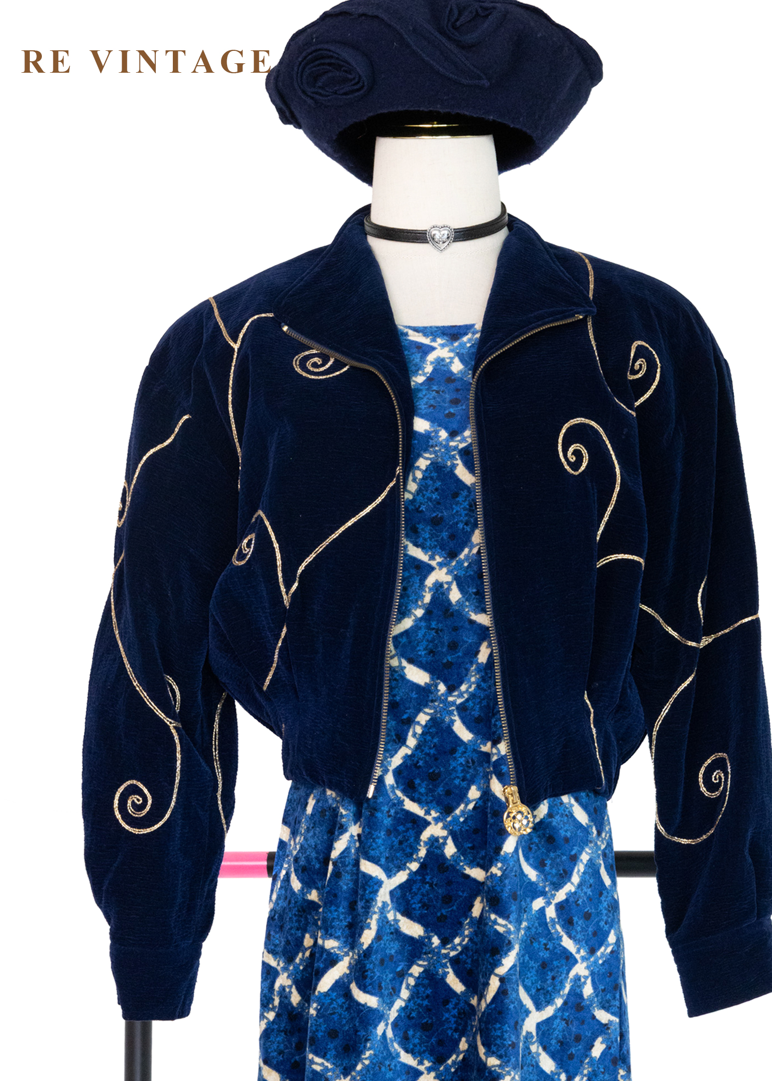 金線旋舞短版絨布外套