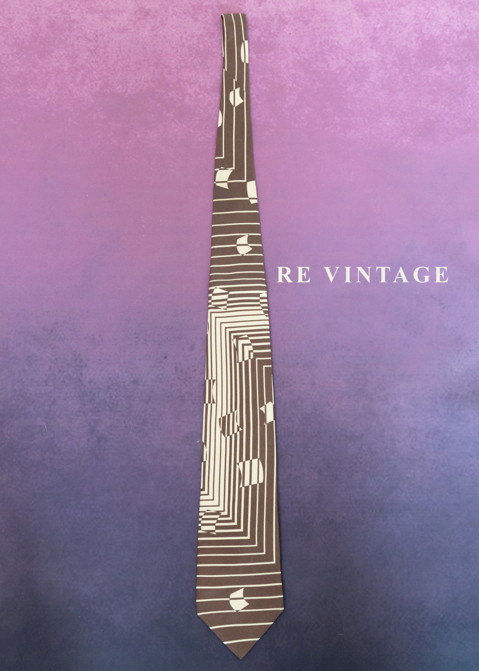 咖啡色的結構迷宮領帶3