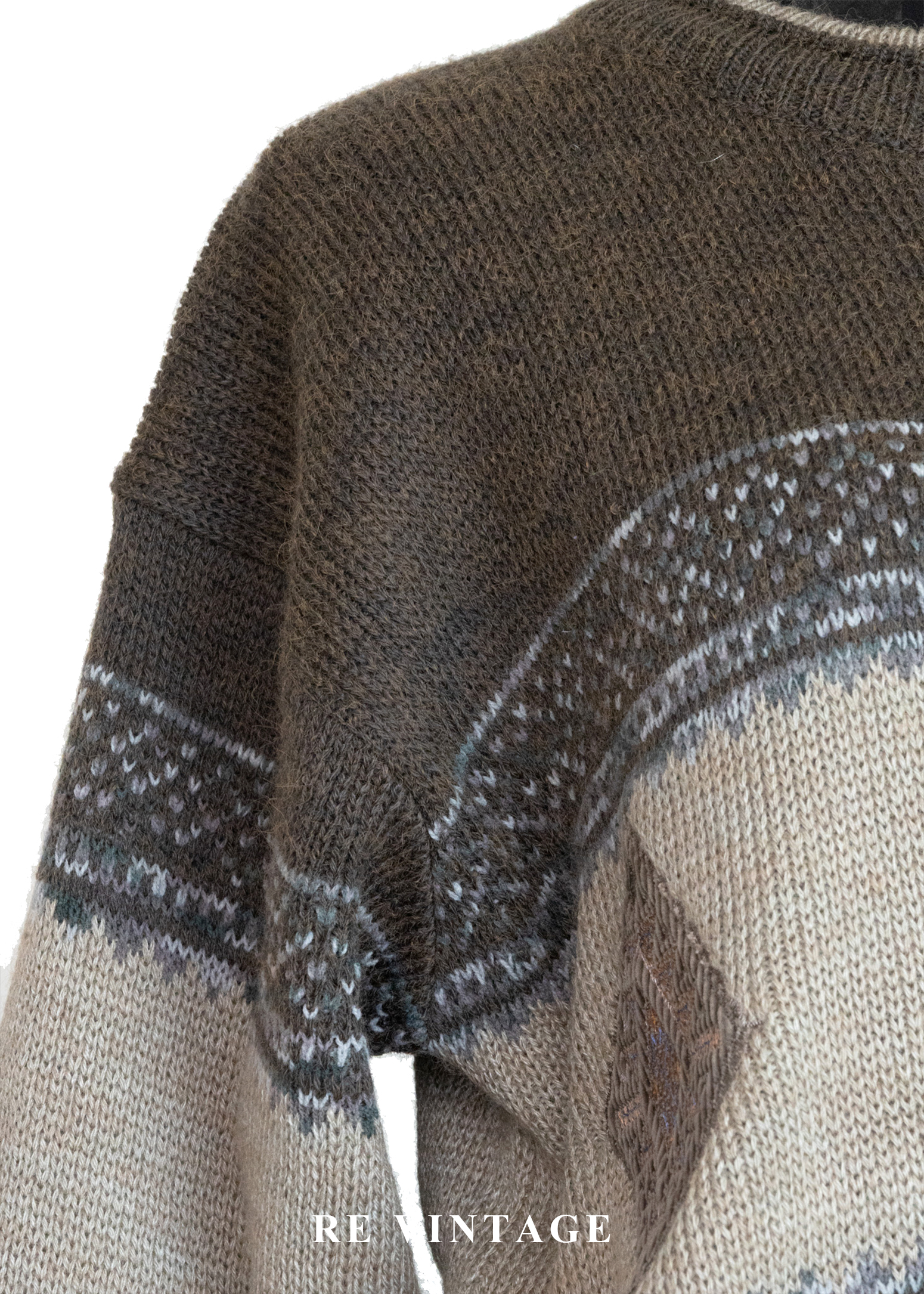 慢生活 - 北國之徑復古幾何緹花針織毛衣5