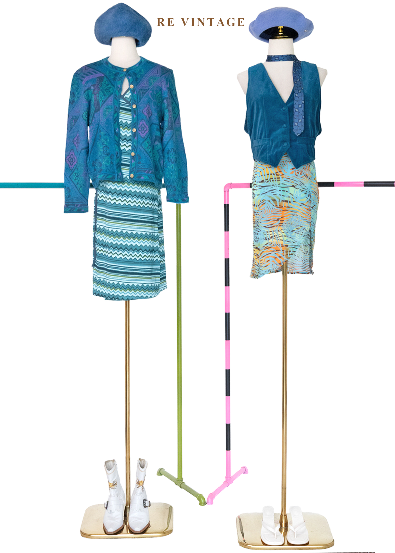 熱帶線條畫作美裙(26")2