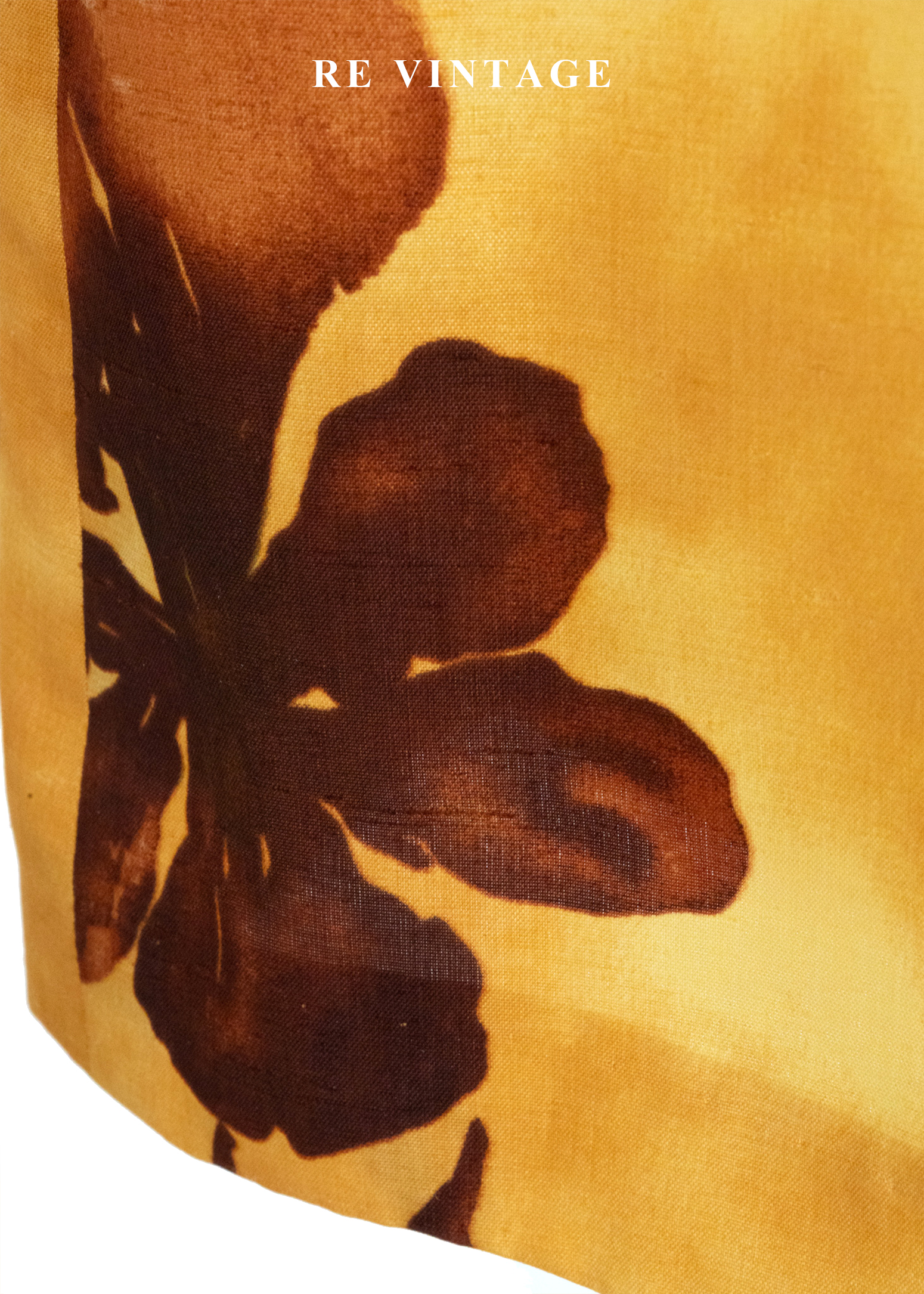 日落巴黎 -黃扎染水墨花朵短裙(25")10