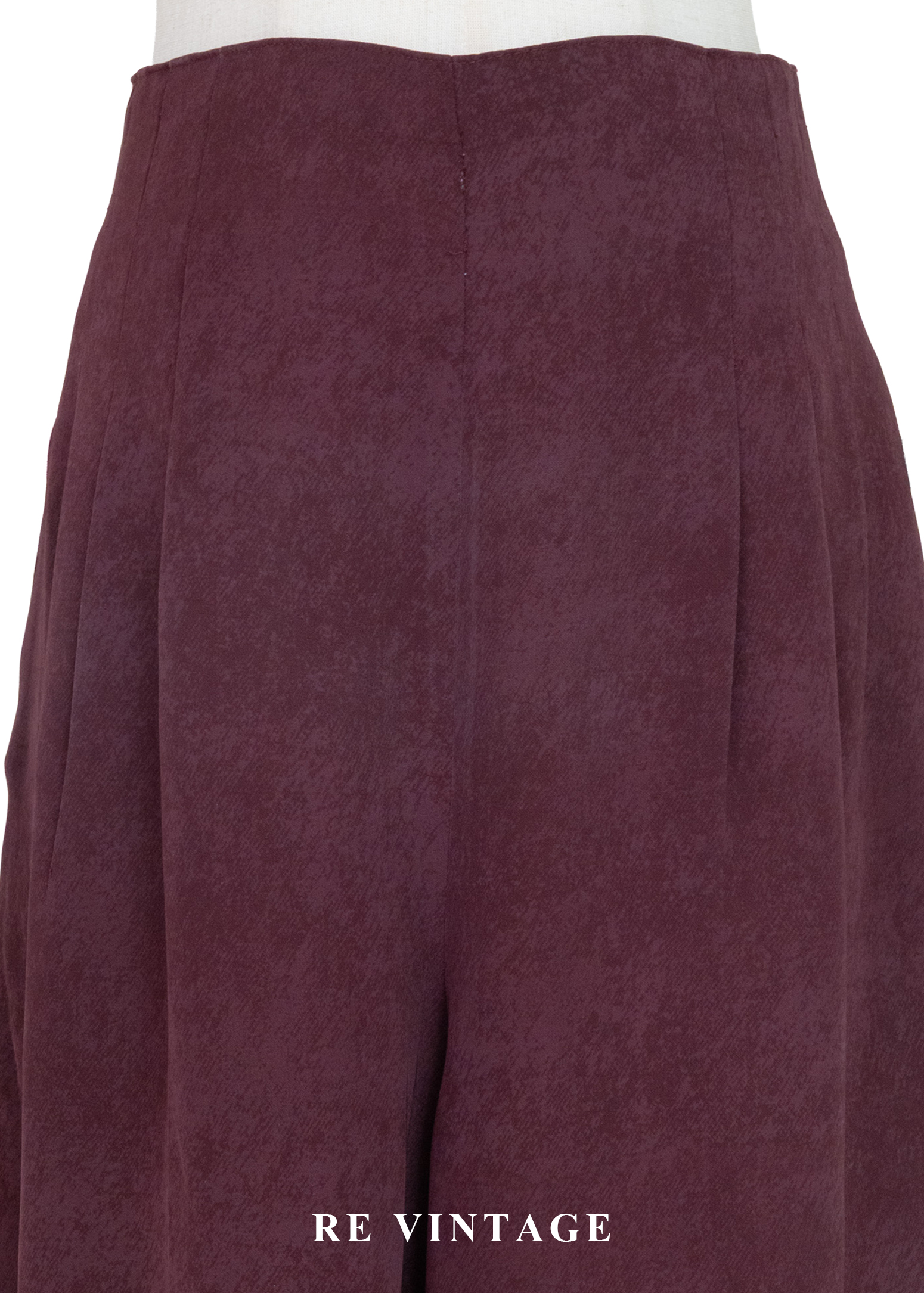 酒紅斑駁紋路高腰寬版五分褲(29")3