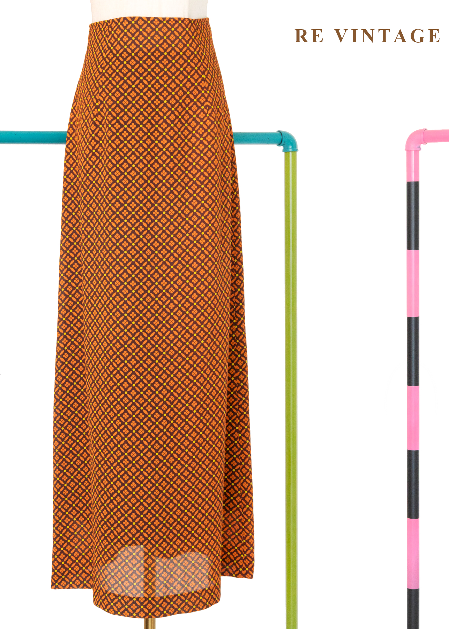 菱格小花奶酥派長裙（25"）