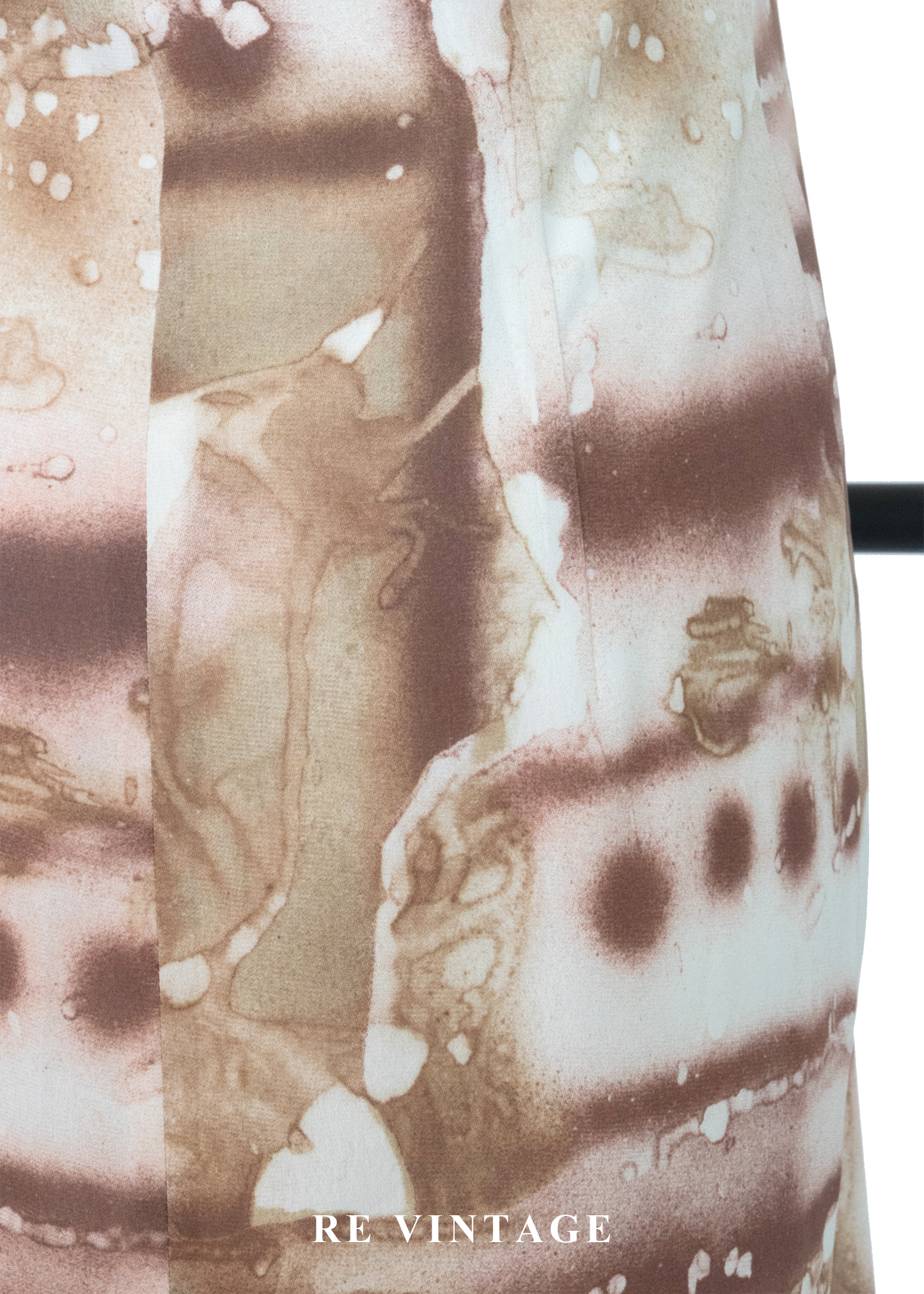 奶油咖啡暈染繞頸長洋裝17