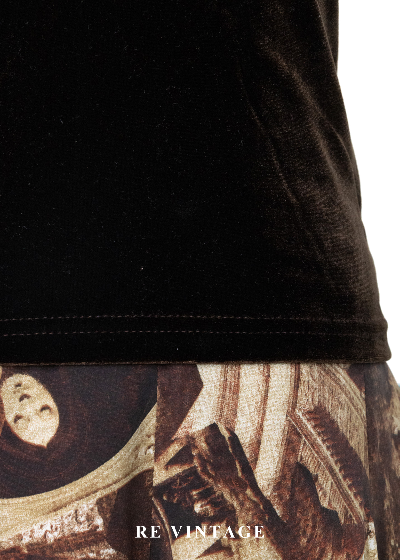 必備單品 - 小花亮鑽巧克力色絨布背心4