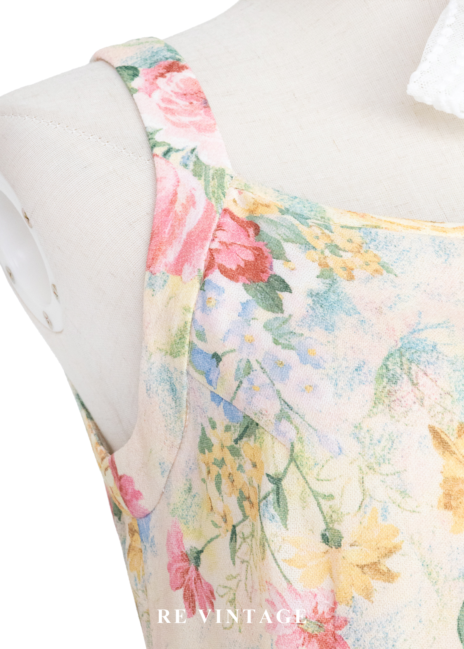 淡彩油畫大花卉洋裝5