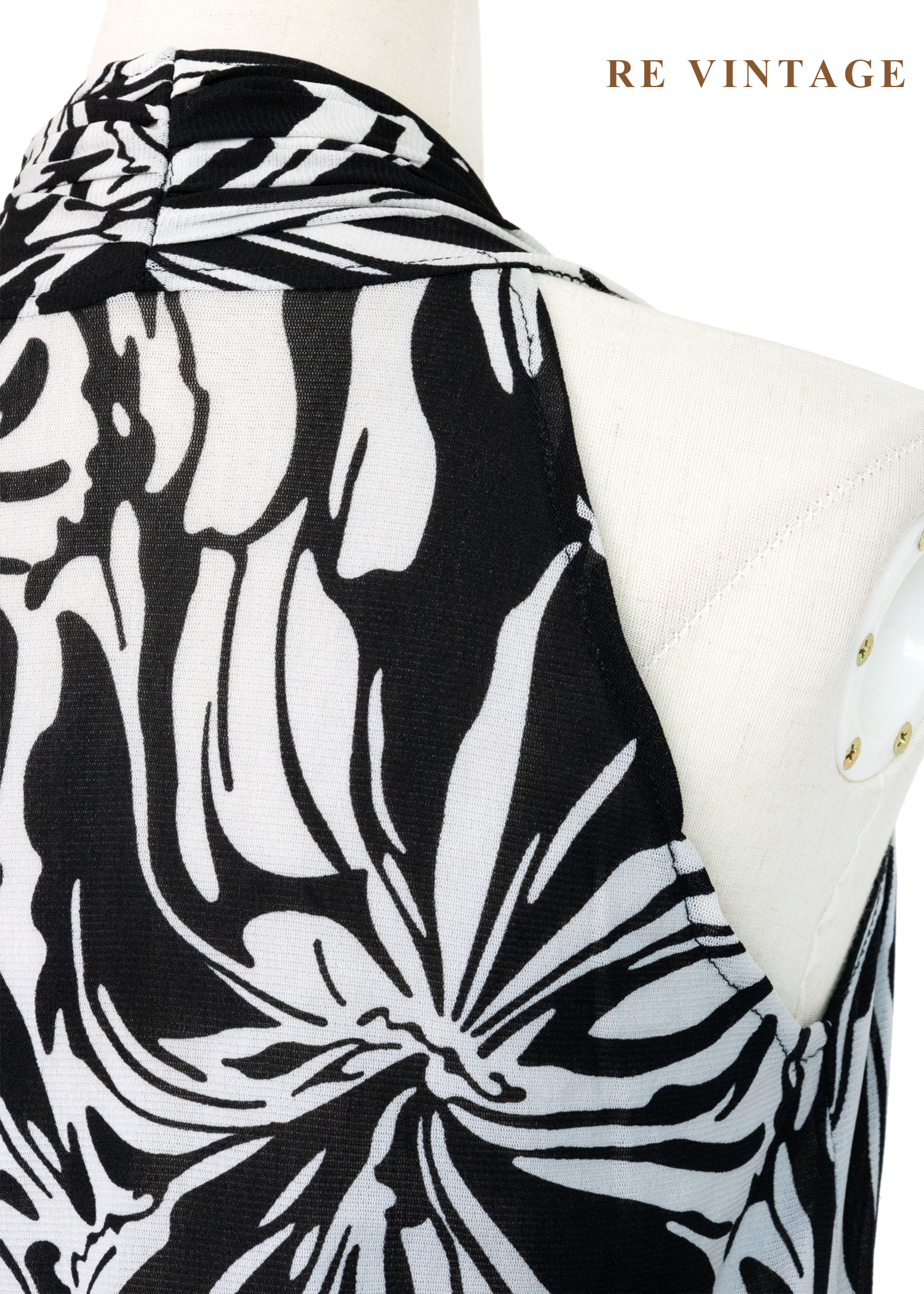 黑白流動藝術繞頸背心12