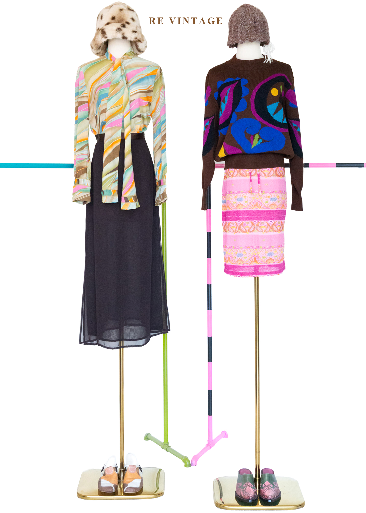 日本製 - 迷幻調色盤流動絲巾襯衫2