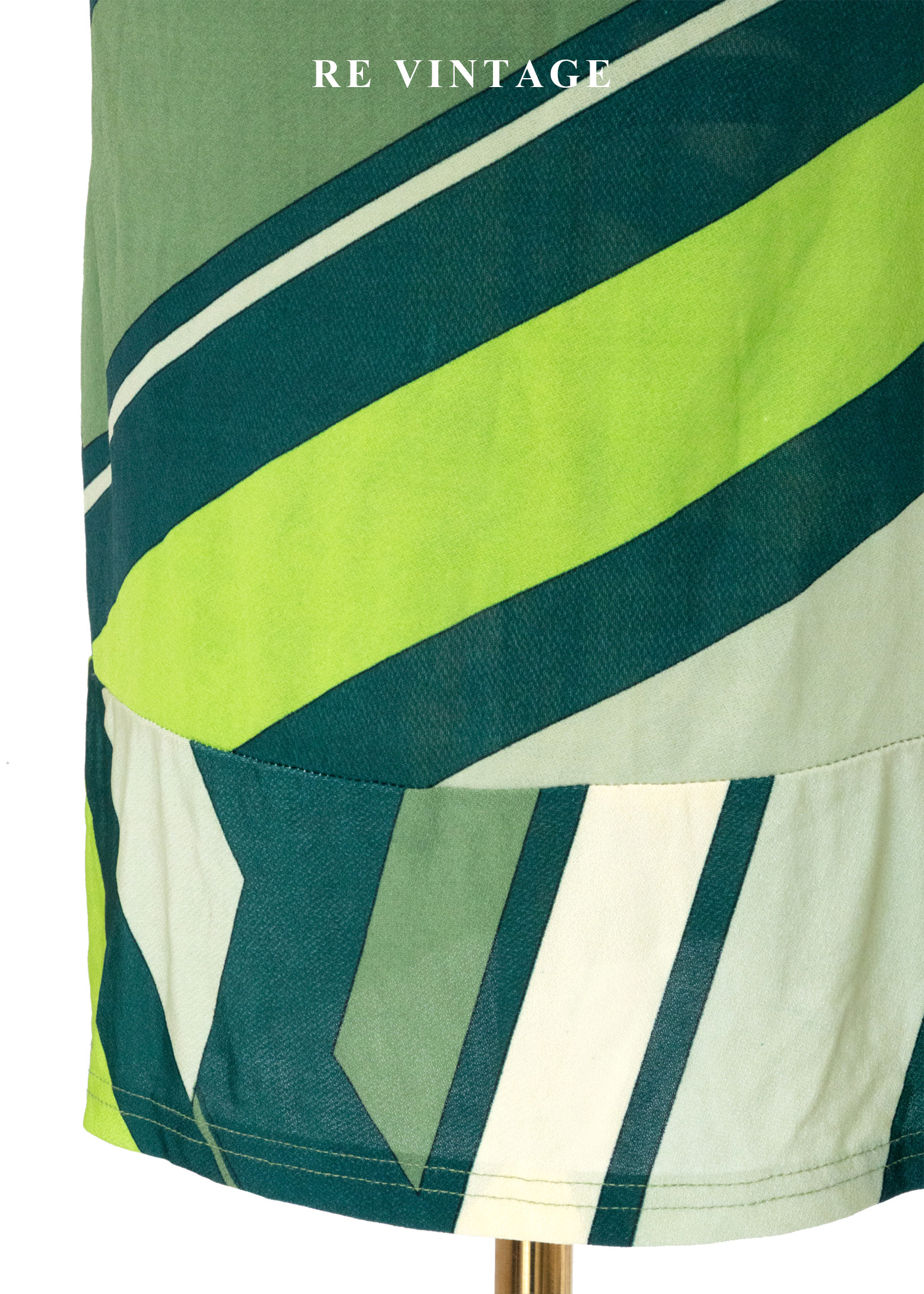 摩登綠層層疊疊幾何線條洋裝14