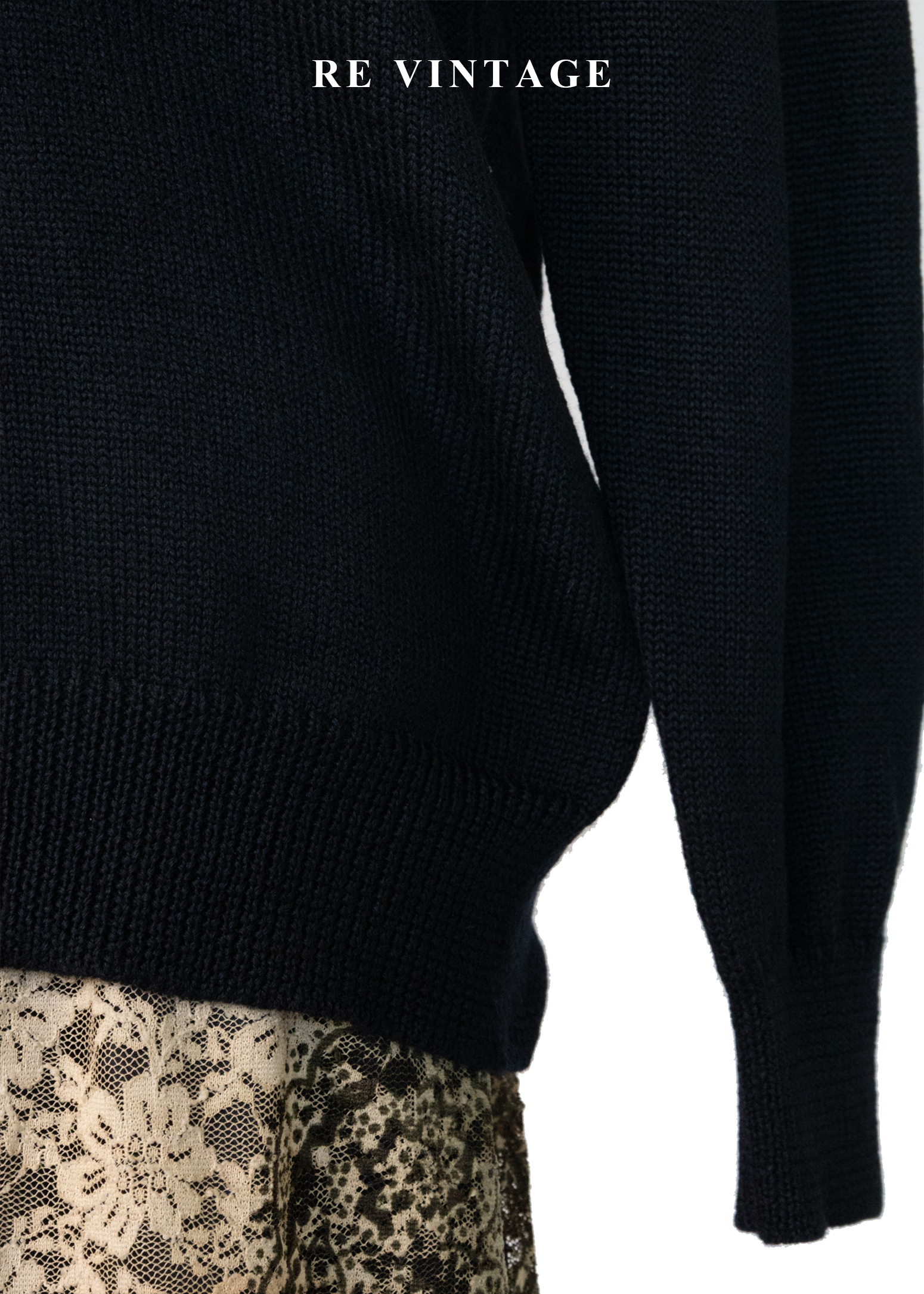 法式溫柔花束黑色針織毛衣5