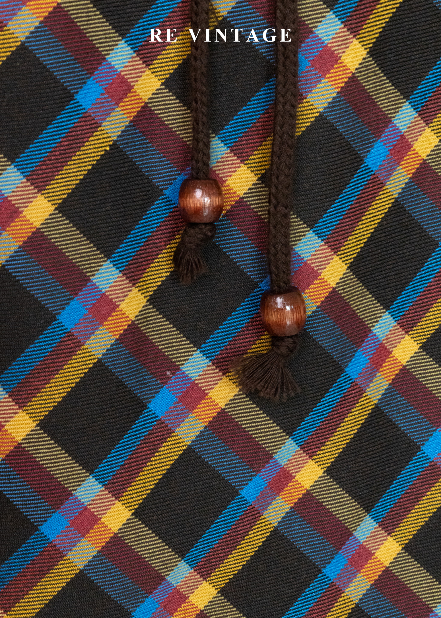 蘇格蘭的落日餘暉暖調格紋抽繩裙(24-30")6