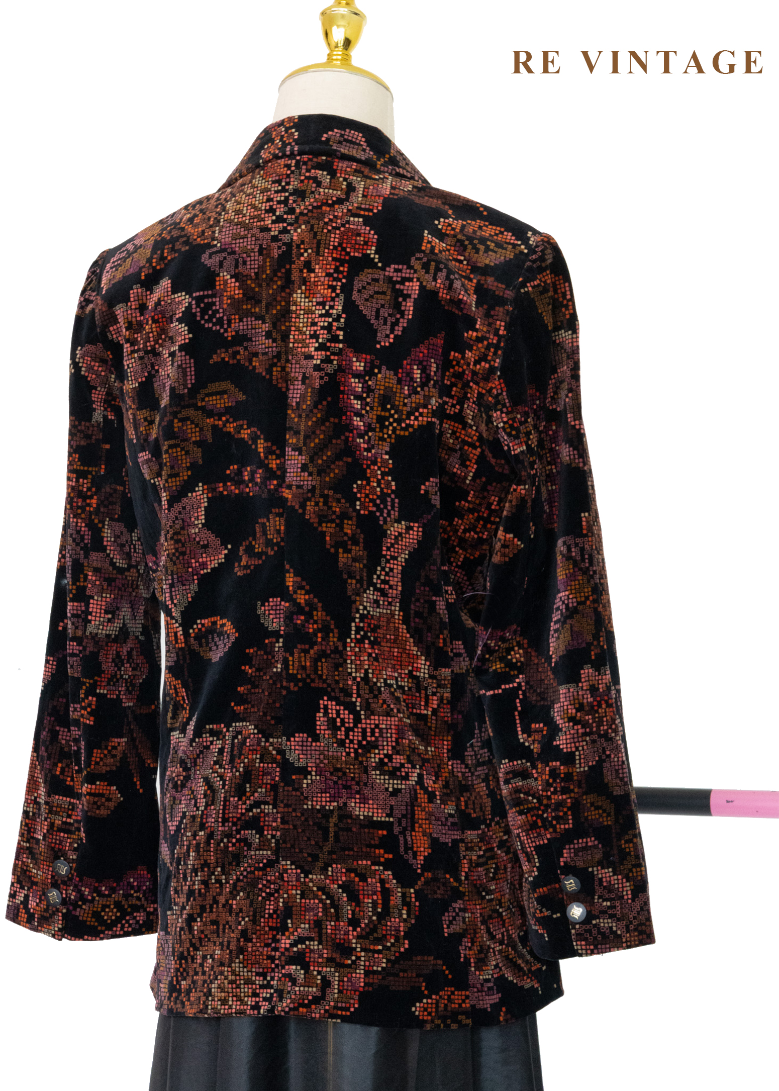 日本製 - Mosaic Garden 數位像素花朵西裝外套9