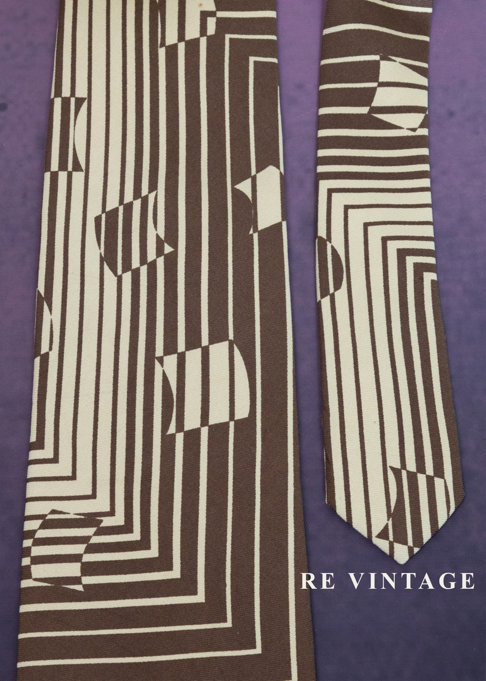 咖啡色的結構迷宮領帶10