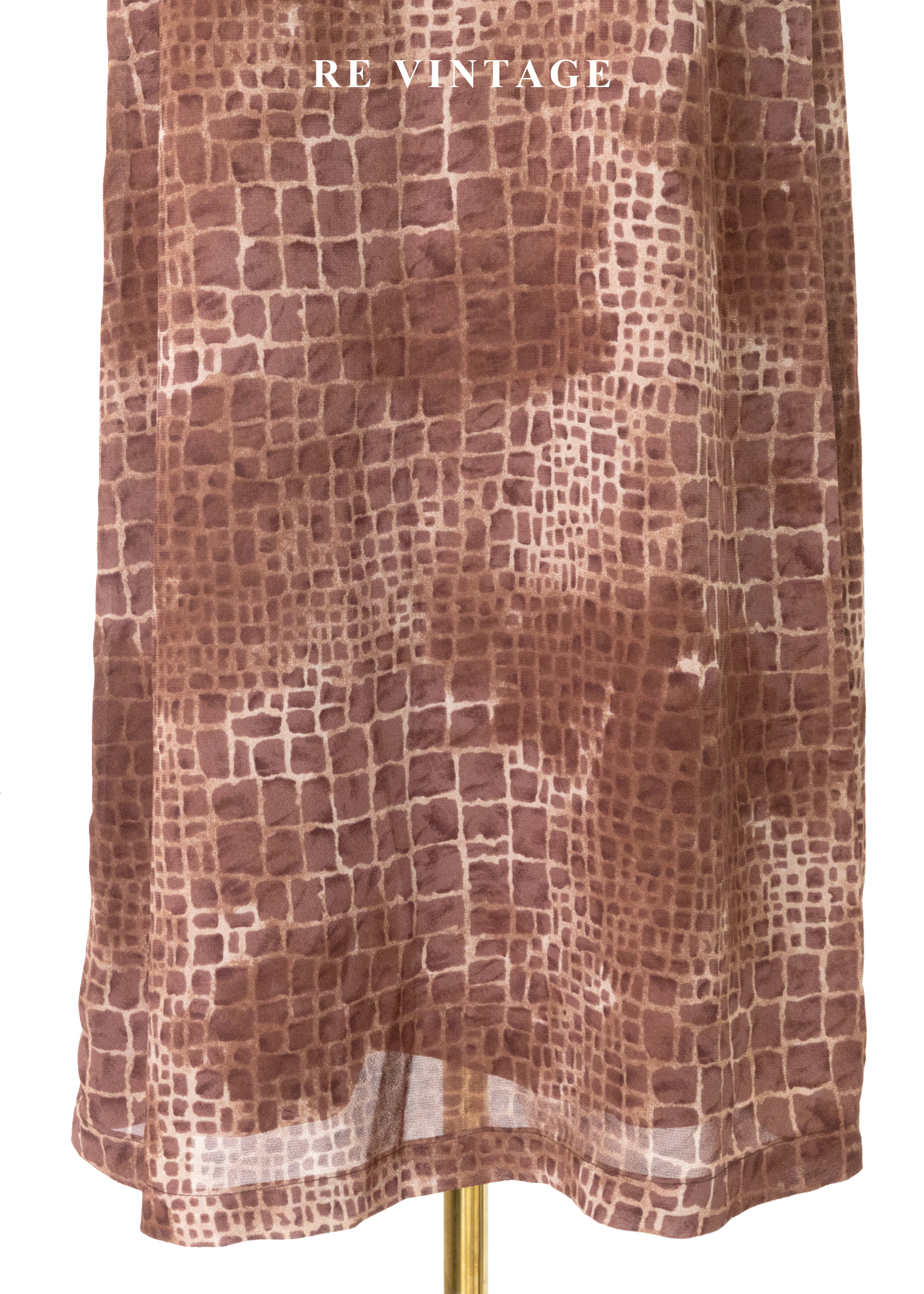 荒野豆沙棕色石牆紋理長洋裝6