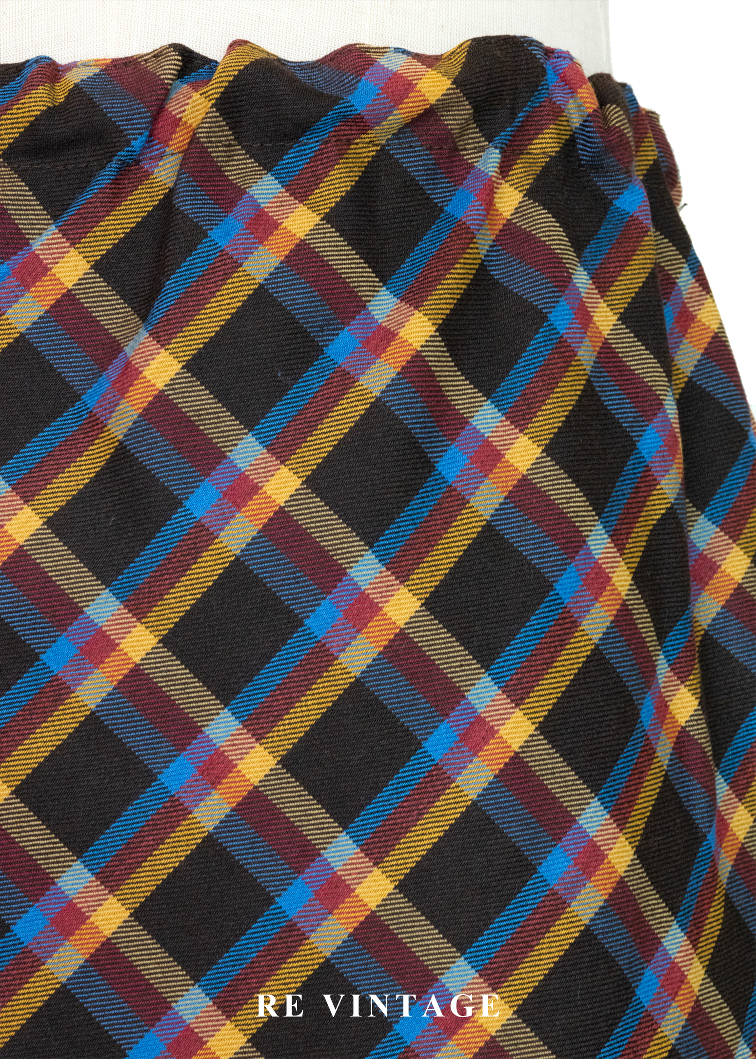 蘇格蘭的落日餘暉暖調格紋抽繩裙(24-30")11