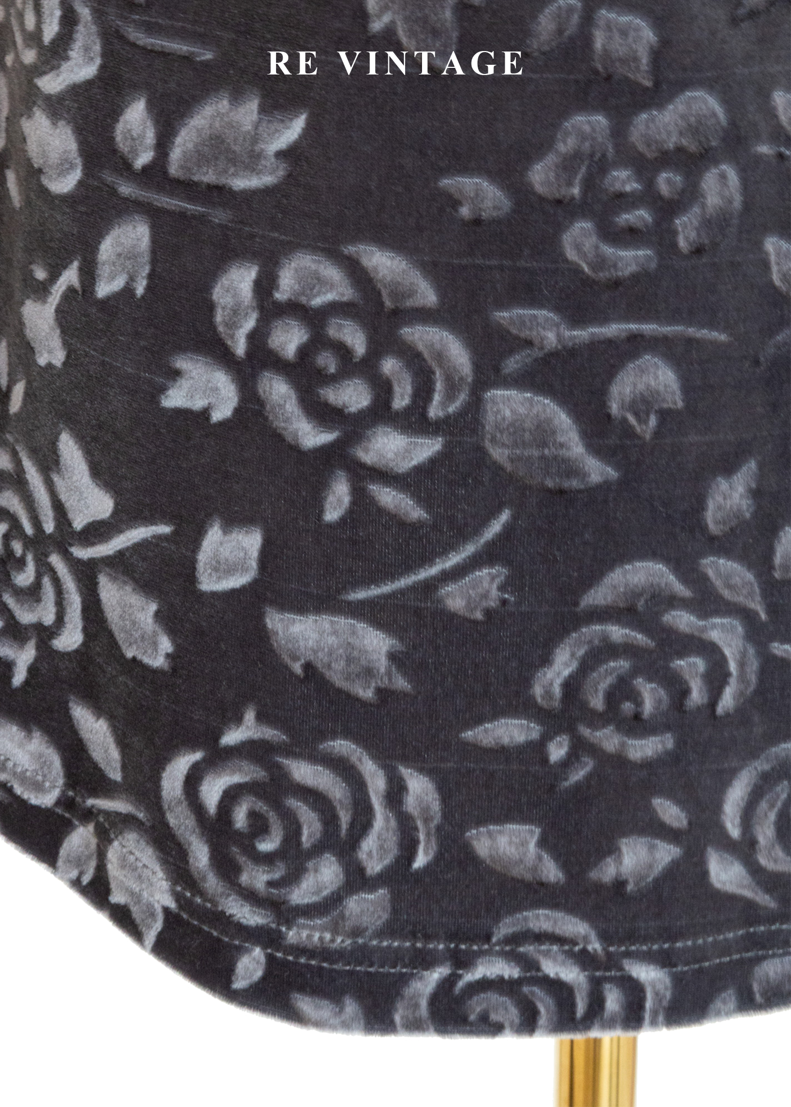 暮色中の壓印玫瑰絨布長裙(24-26")5